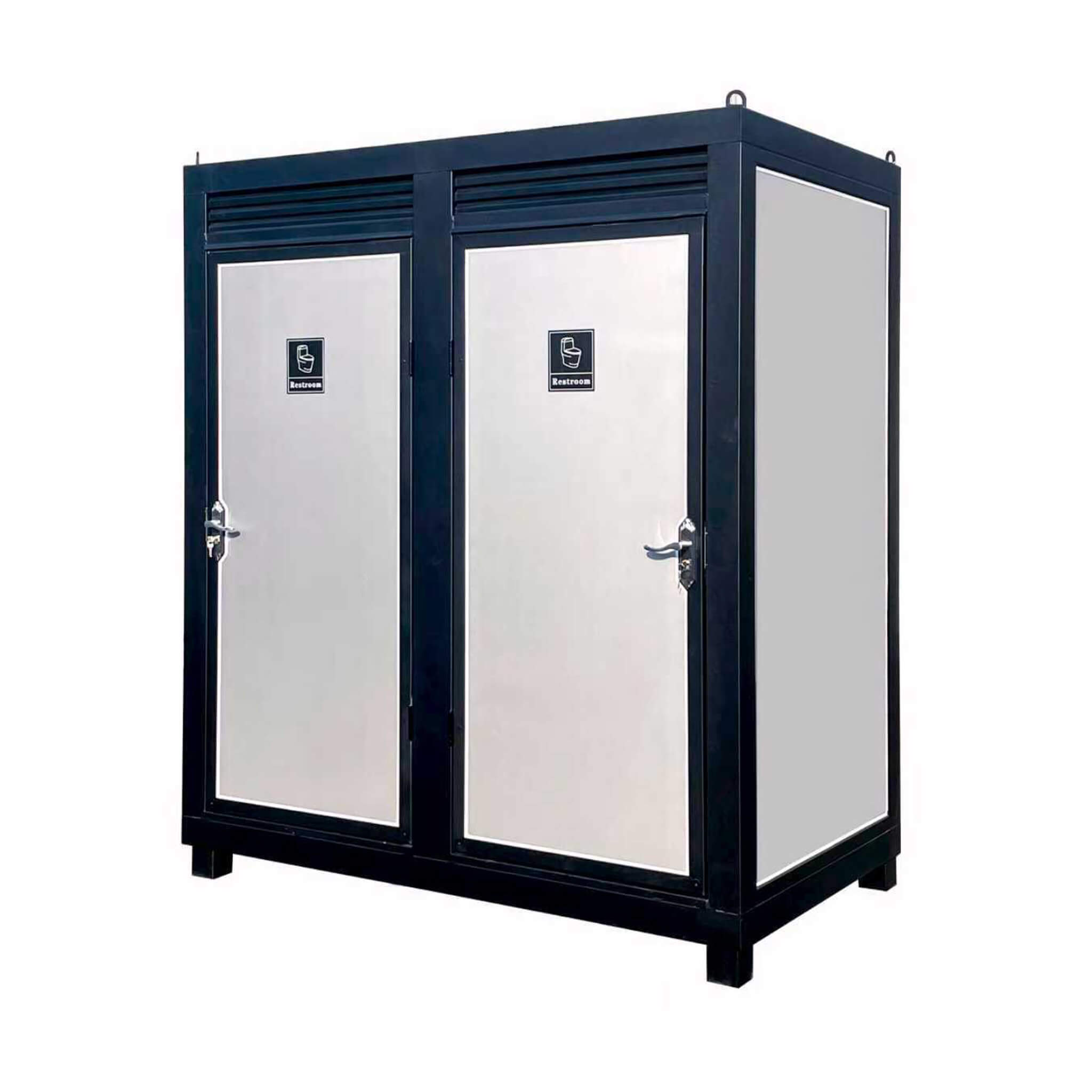 82-Inch Two-Person Portable Outdoor Toilet Cabin With Light, Sink And Fan (SAK50123) – SAKSBY WHOLESALE