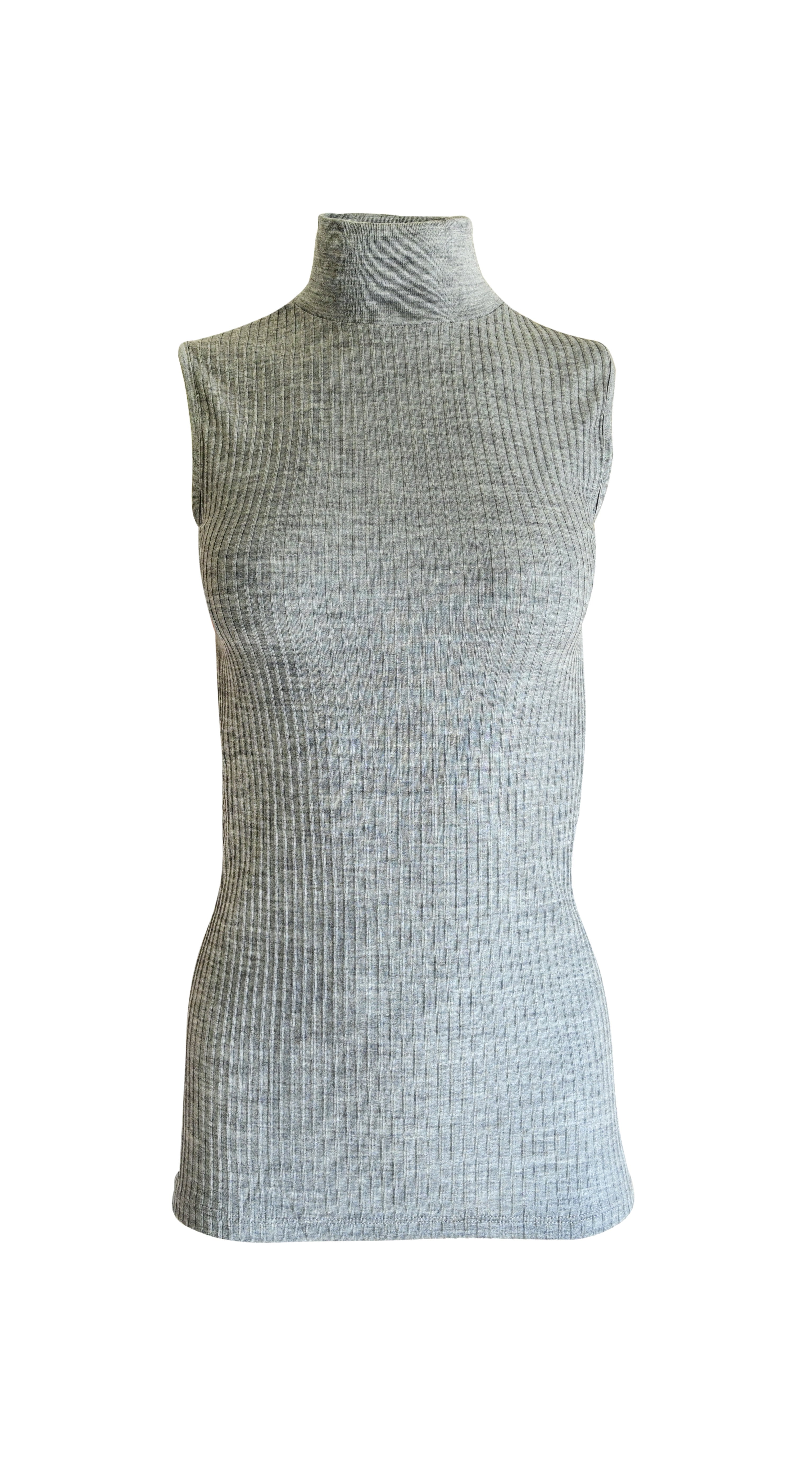 tittimitti EGI Exclusive Collections Merino Wool Blend Mock Neck Sleeveless Top. Proudly Made in Italy (8208) — alternative a