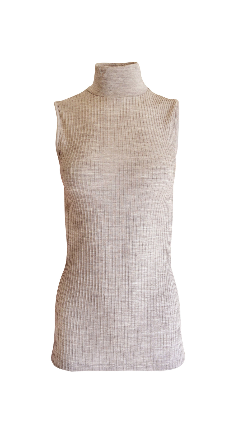 tittimitti EGI Exclusive Collections Merino Wool Blend Mock Neck Sleeveless Top. Proudly Made in Italy (8208) — back view