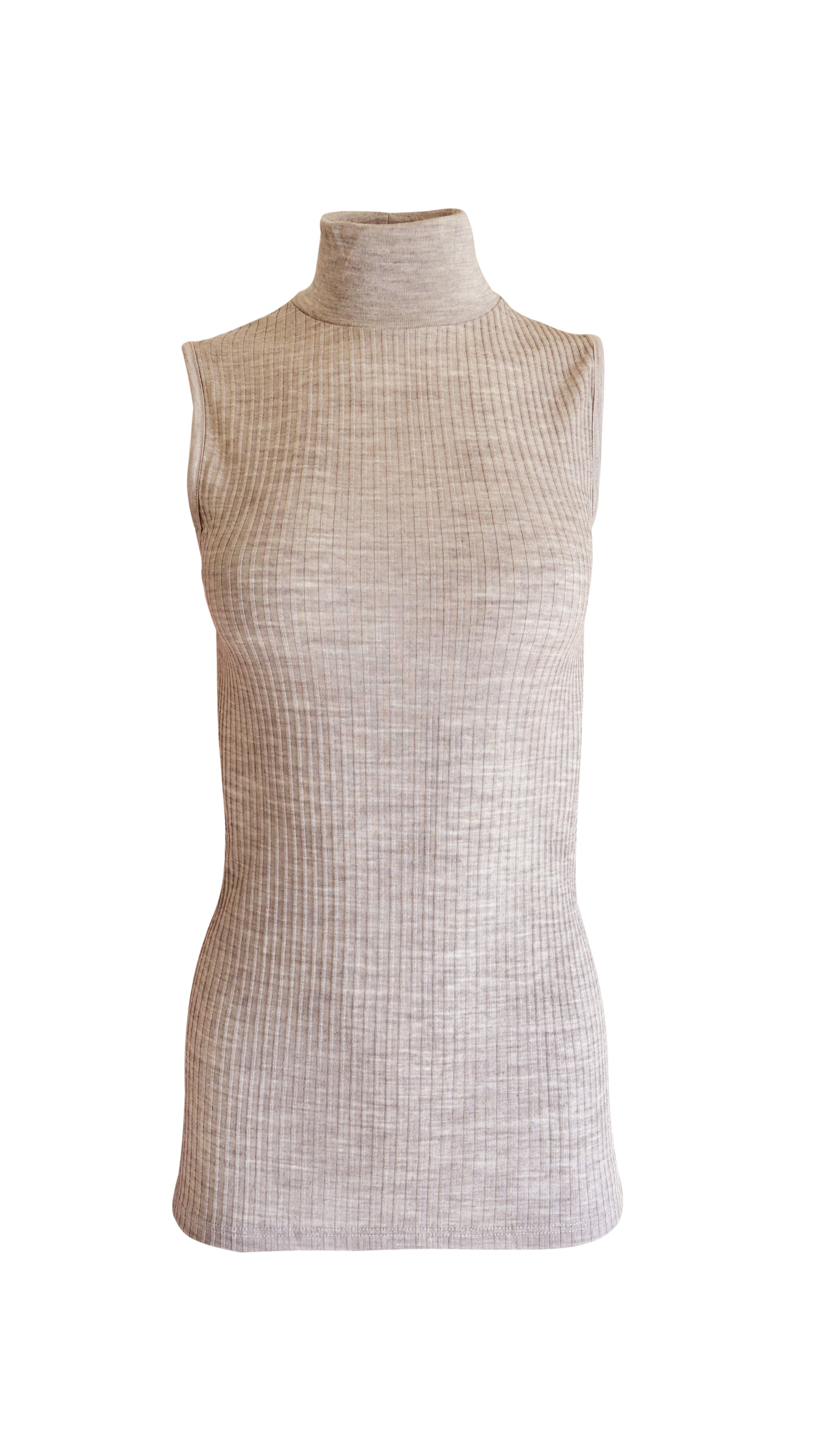 tittimitti EGI Exclusive Collections Merino Wool Blend Mock Neck Sleeveless Top. Proudly Made in Italy (8208) — back view