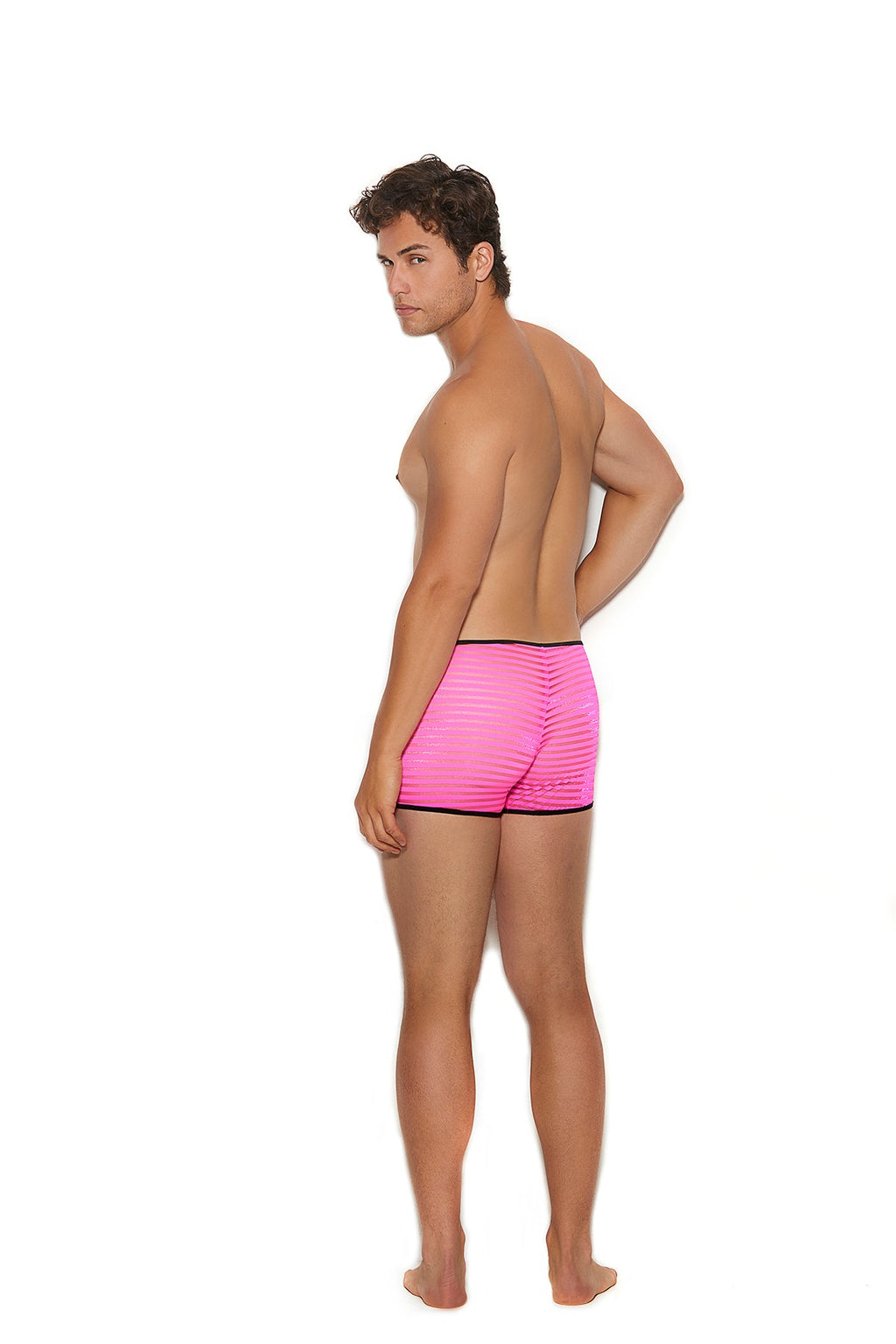 Love Spark Cove | Intimate Apparel, Pleasure Shop & Free Shipping Men's Striped Mesh Boxer Brief — detail close-up