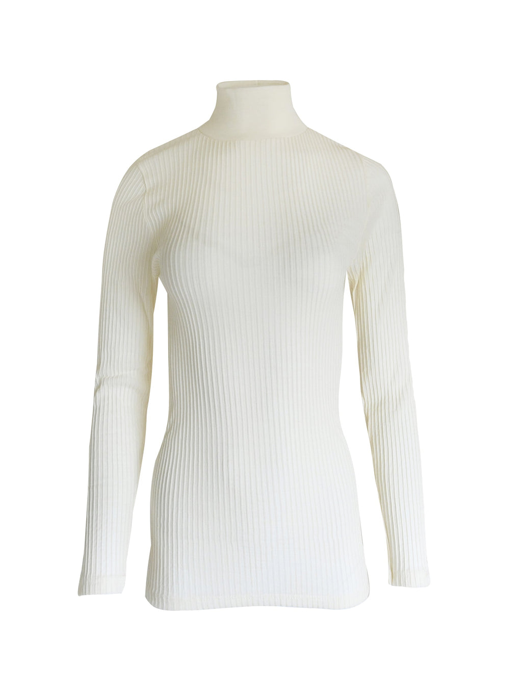tittimitti EGI Exclusive Collections Merino Wool Blend Mock Neck Top with Long Sleeves. Proudly Made in Italy. — in-use photo