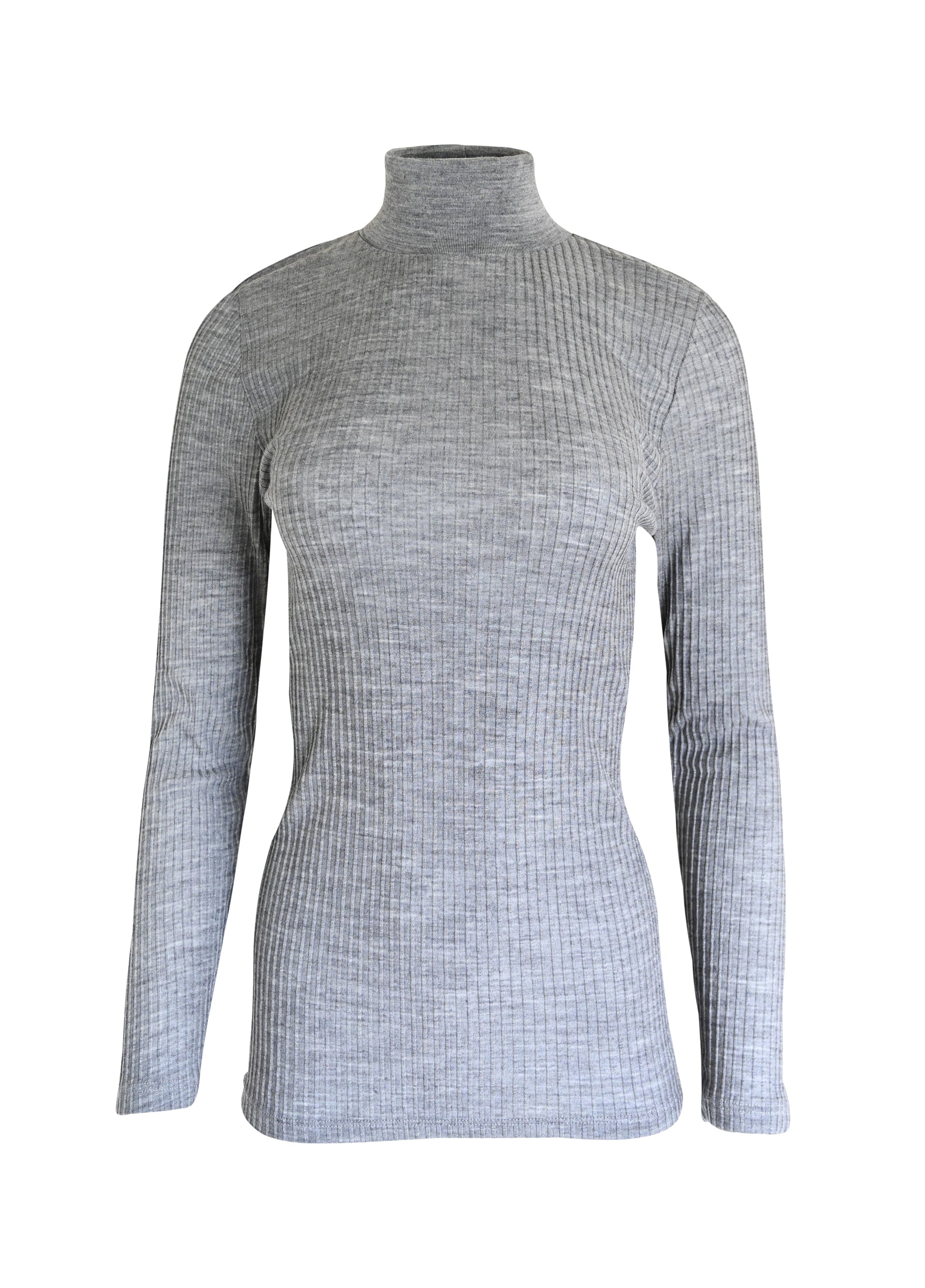 tittimitti EGI Exclusive Collections Merino Wool Blend Mock Neck Top with Long Sleeves. Proudly Made in Italy. — alternative 