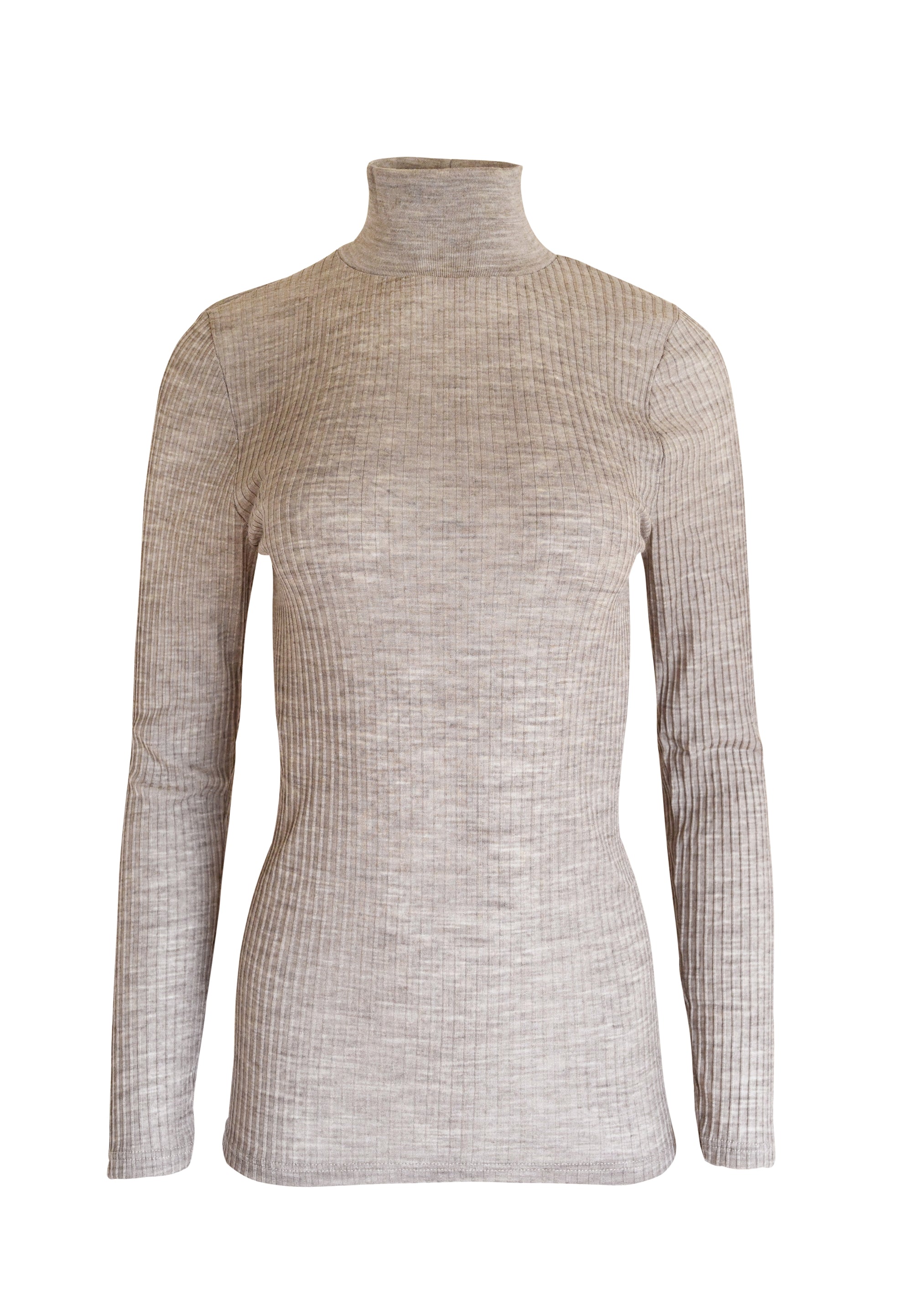 tittimitti EGI Exclusive Collections Merino Wool Blend Mock Neck Top with Long Sleeves. Proudly Made in Italy. — side view