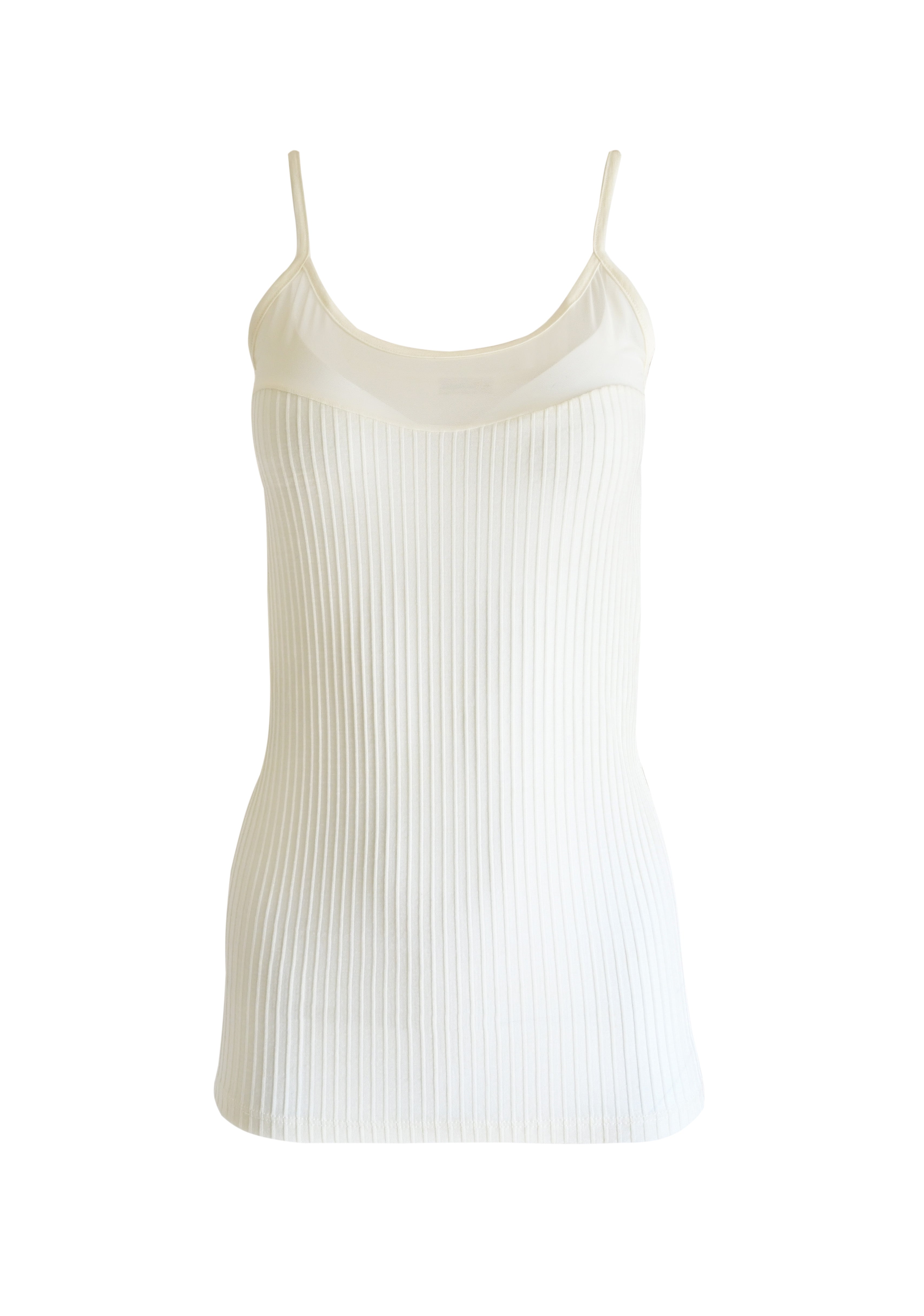 tittimitti EGI Exclusive Collections Merino Wool Blend Sleeveless Cami with Tulle Trim. Proudly Made in Italy.(8258) — lifest