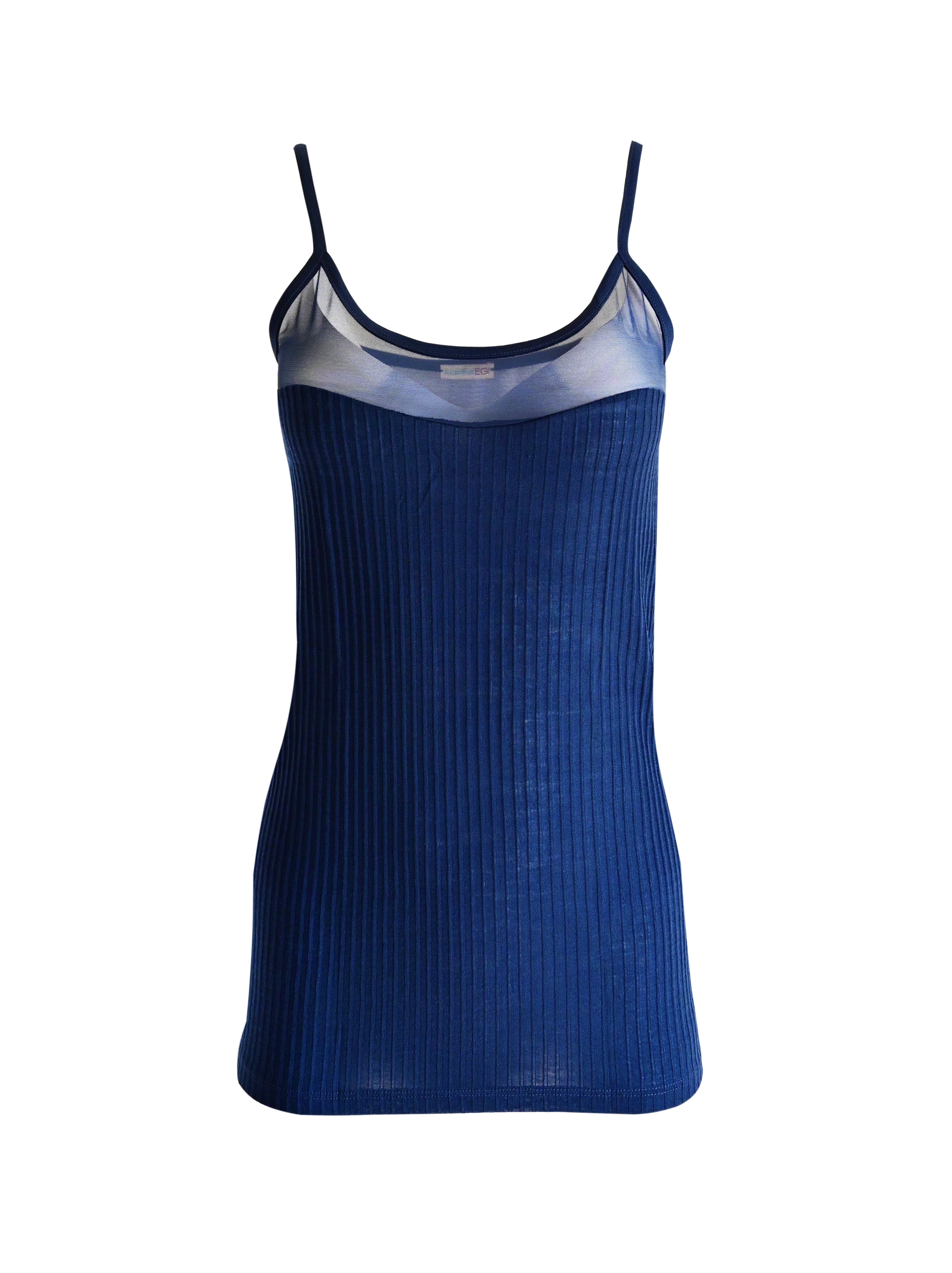 tittimitti EGI Exclusive Collections Merino Wool Blend Sleeveless Cami with Tulle Trim. Proudly Made in Italy.(8258) — back v