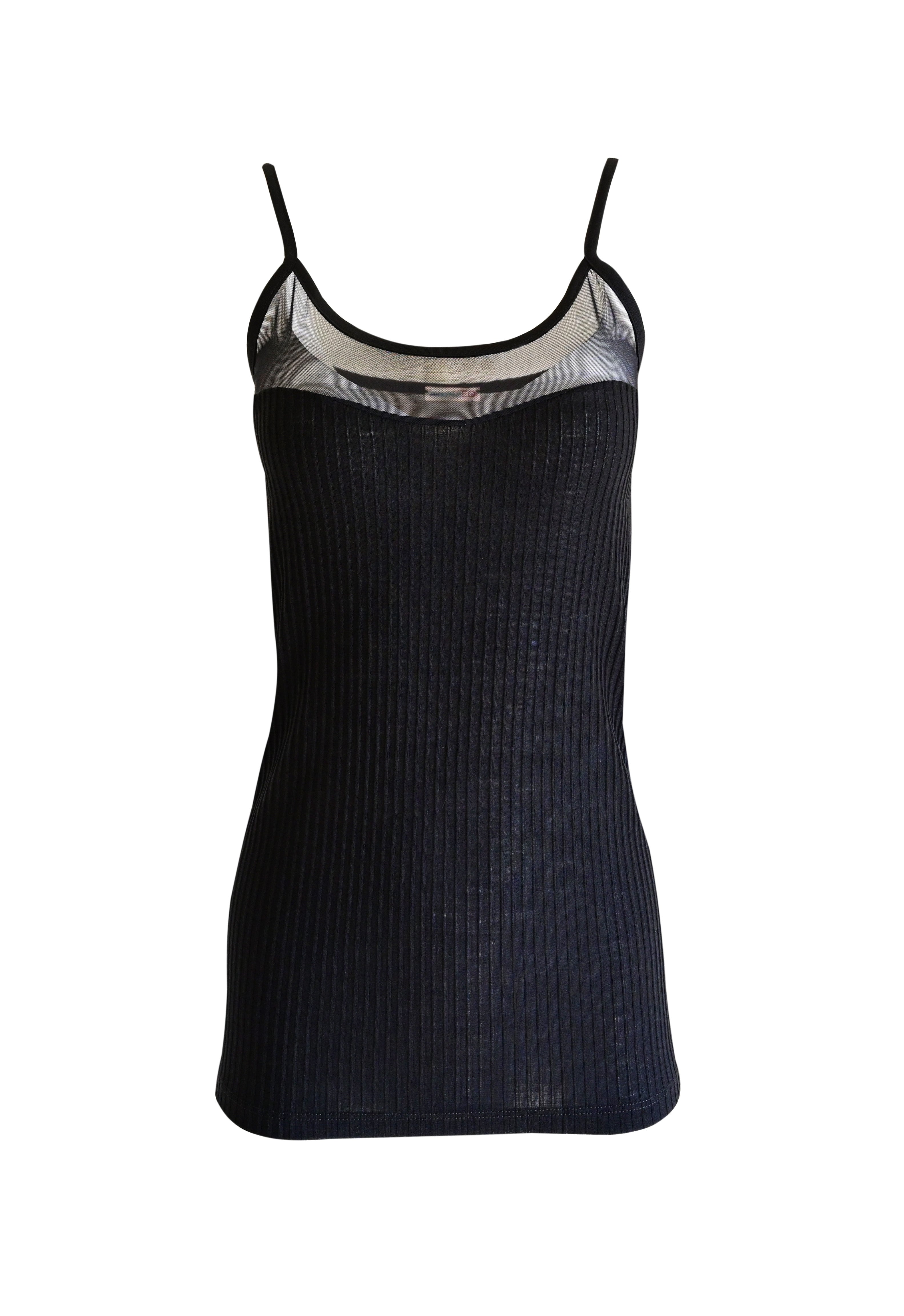 tittimitti EGI Exclusive Collections Merino Wool Blend Sleeveless Cami with Tulle Trim. Proudly Made in Italy.(8258) — side v