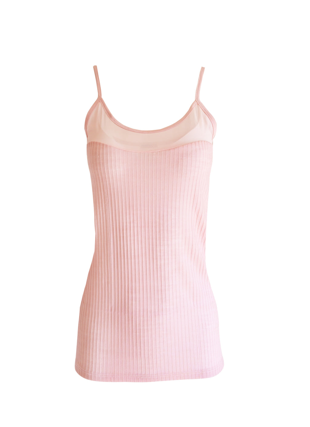 tittimitti EGI Exclusive Collections Merino Wool Blend Sleeveless Cami with Tulle Trim. Proudly Made in Italy.(8258) — altern