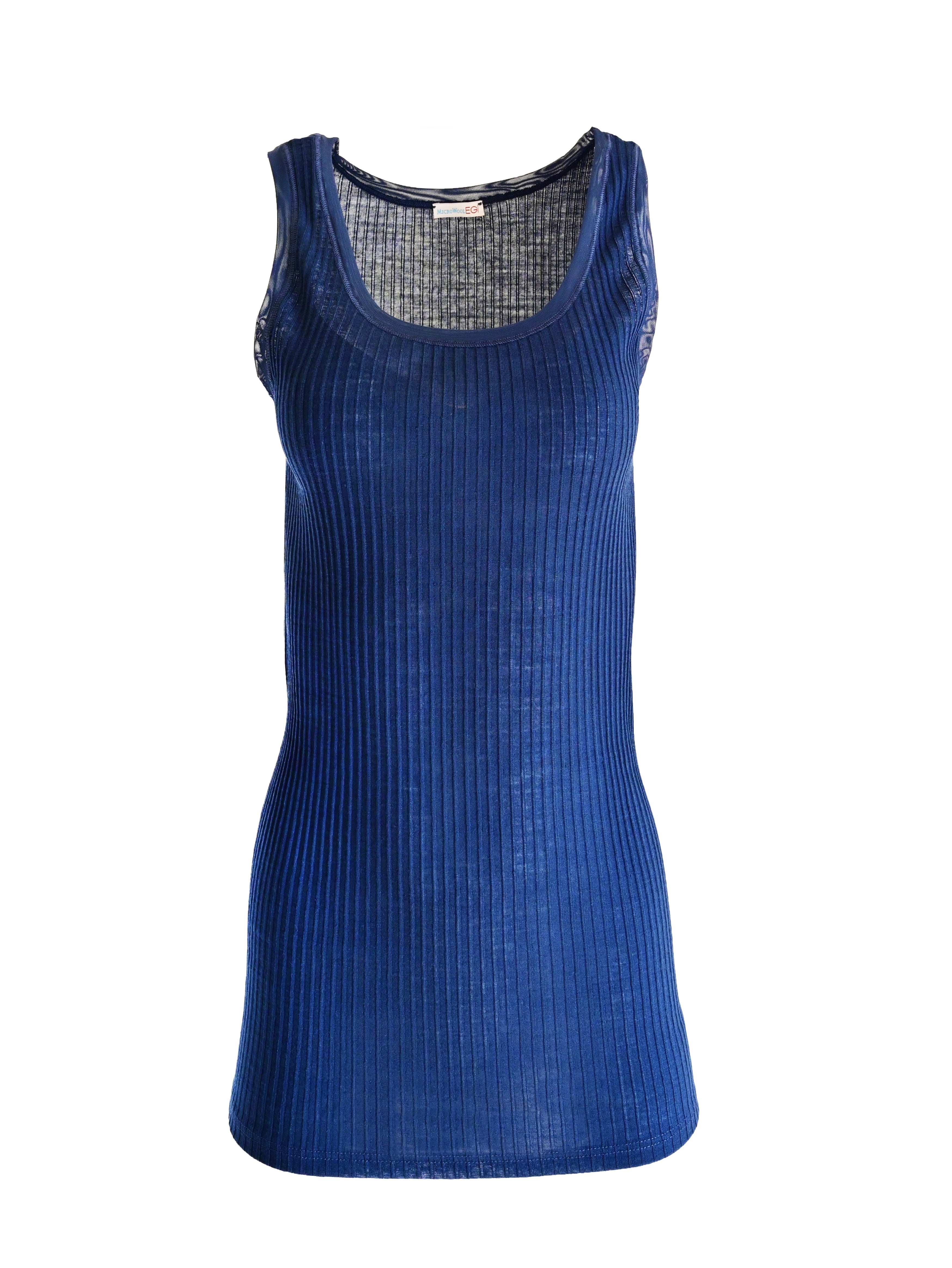 tittimitti EGI Exclusive Collections Merino Wool Blend Tank Top with Tulle Trim. Proudly Made in Italy (8268). — side view