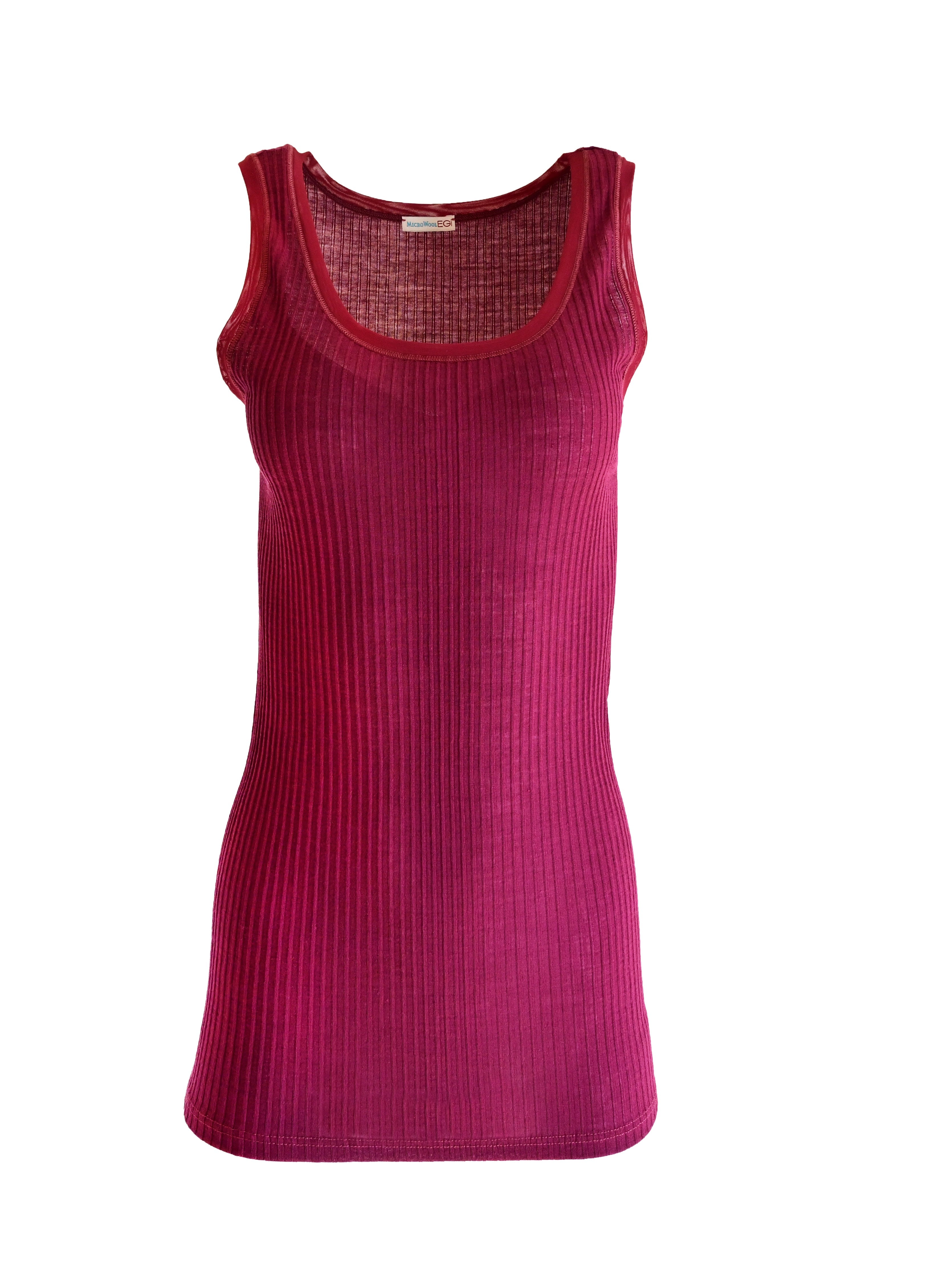 tittimitti EGI Exclusive Collections Merino Wool Blend Tank Top with Tulle Trim. Proudly Made in Italy (8268). — back view