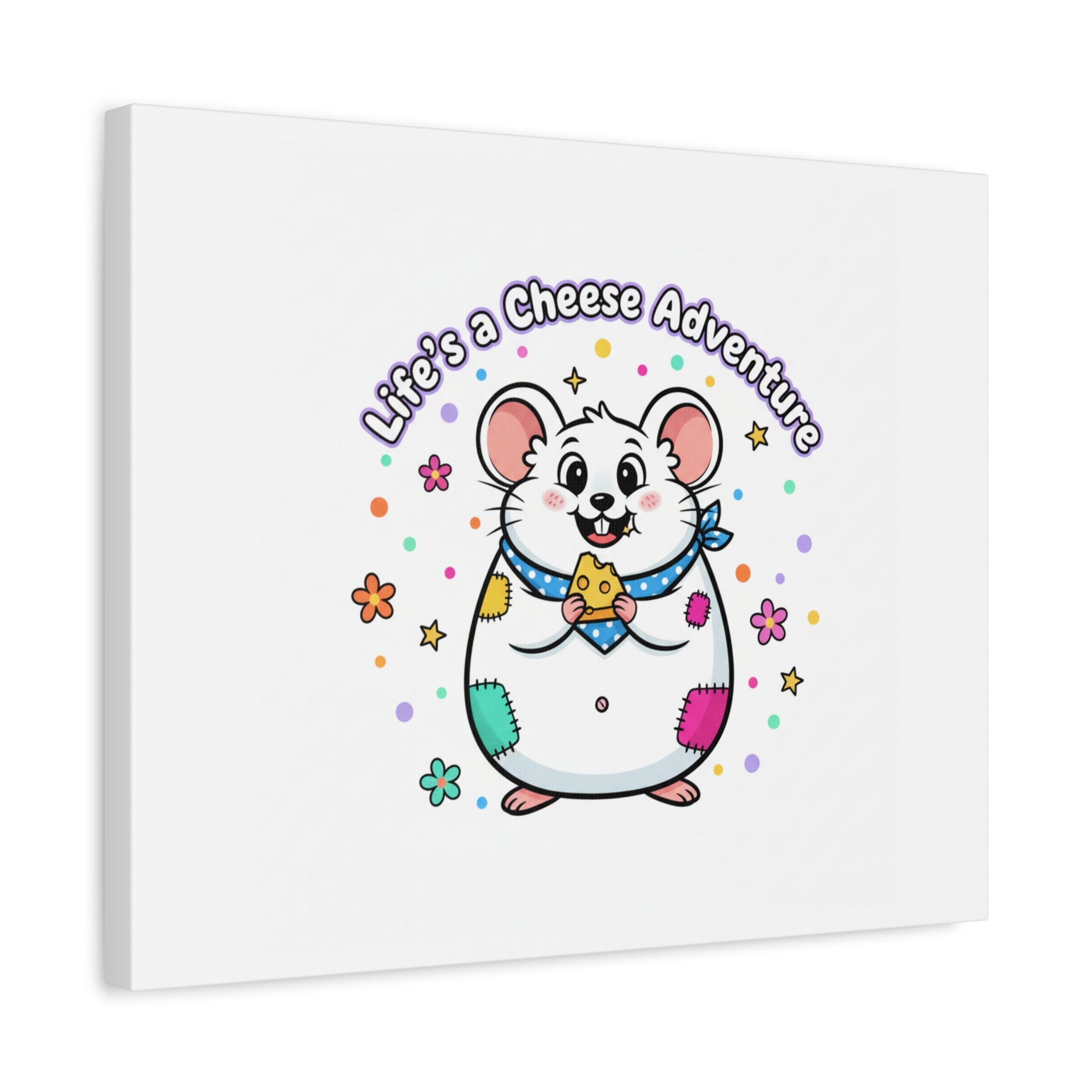 Life's a Cheese Adventure Canvas | Rodent-Core rat art print