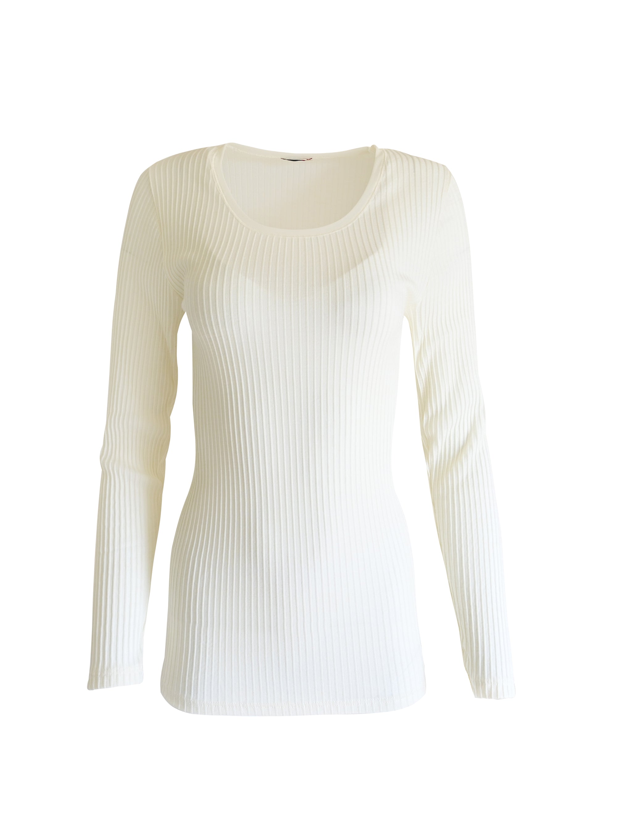 tittimitti EGI Exclusive Collections Merino Wool Blend Tulle Trim Top with Long Sleeves. Proudly Made in Italy. — detail clos