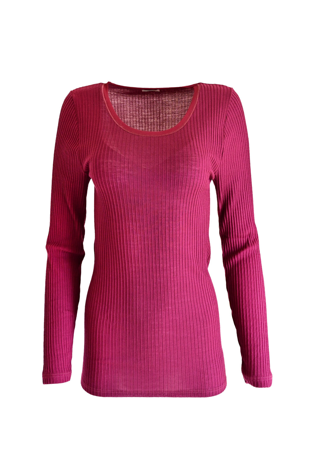 tittimitti EGI Exclusive Collections Merino Wool Blend Tulle Trim Top with Long Sleeves. Proudly Made in Italy. — side view