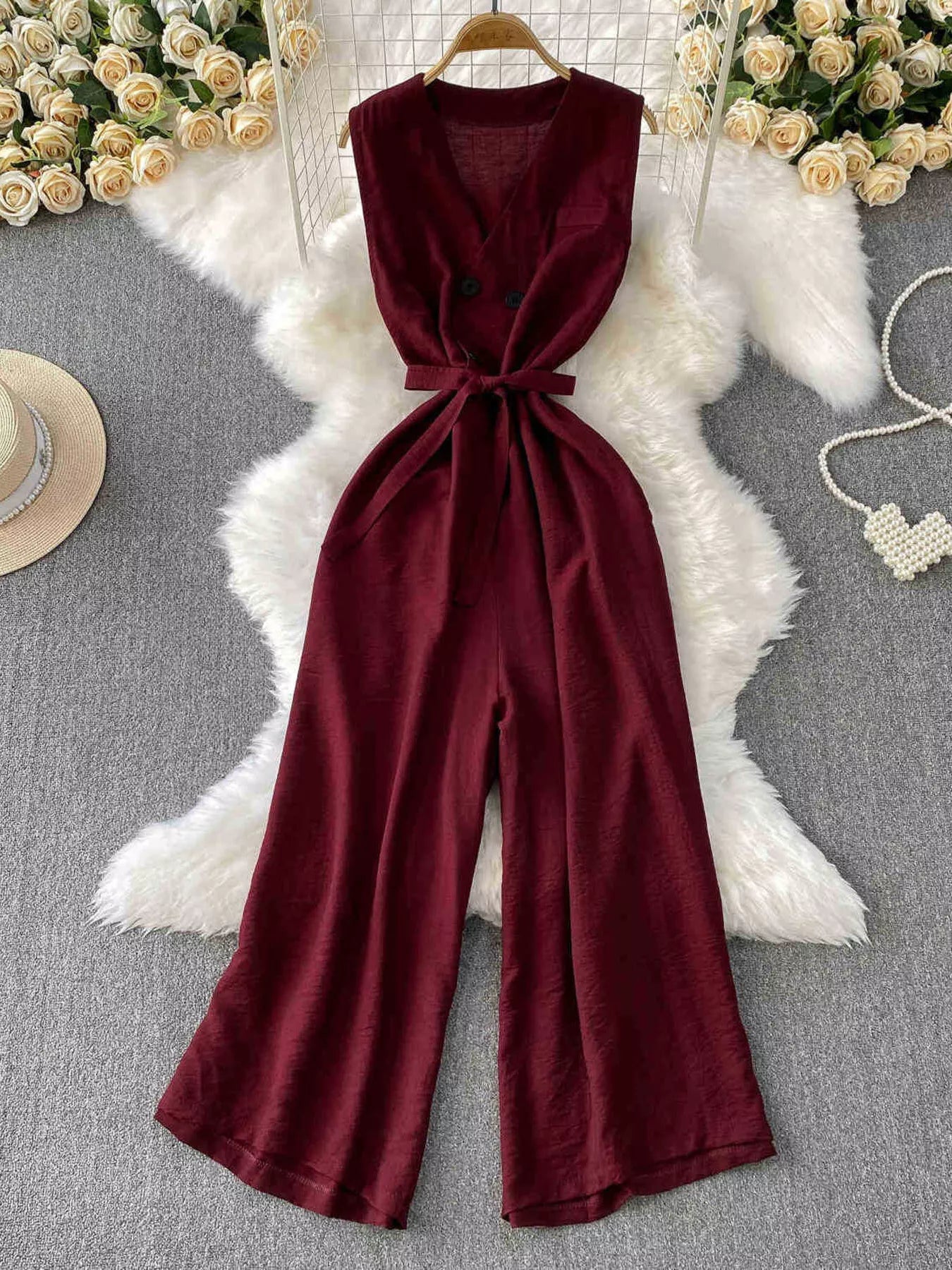 Sleeveless Wide Leg Jumpsuit