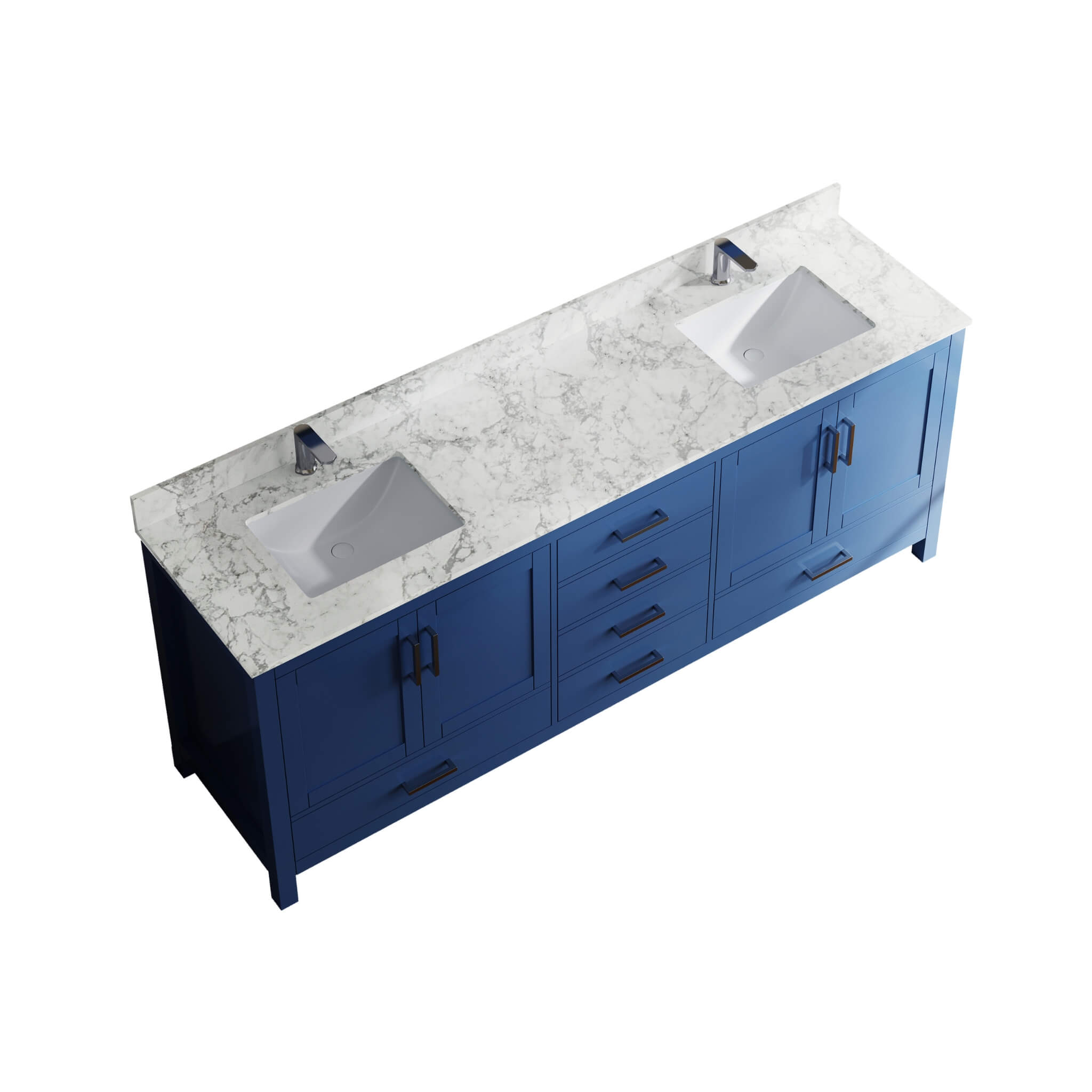 Nuvia 83-Inch Blue Modern Double Sink Freestanding Bathroom Vanity (SAK13972) – SAKSBY WHOLESALE, view 3