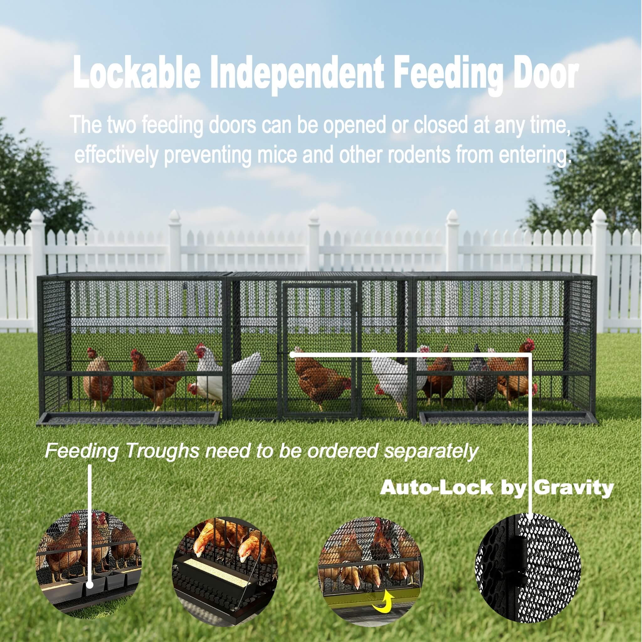 83-Inch Heavy-Duty Outdoor Metal Chicken Coop (SAK24679) – SAKSBY WHOLESALE, view 10