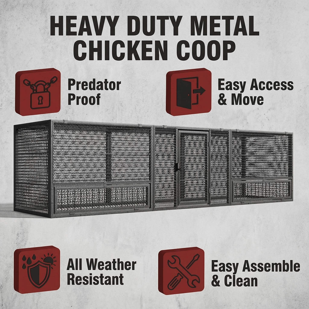 83-Inch Heavy-Duty Outdoor Metal Chicken Coop (SAK24679) – SAKSBY WHOLESALE, view 7