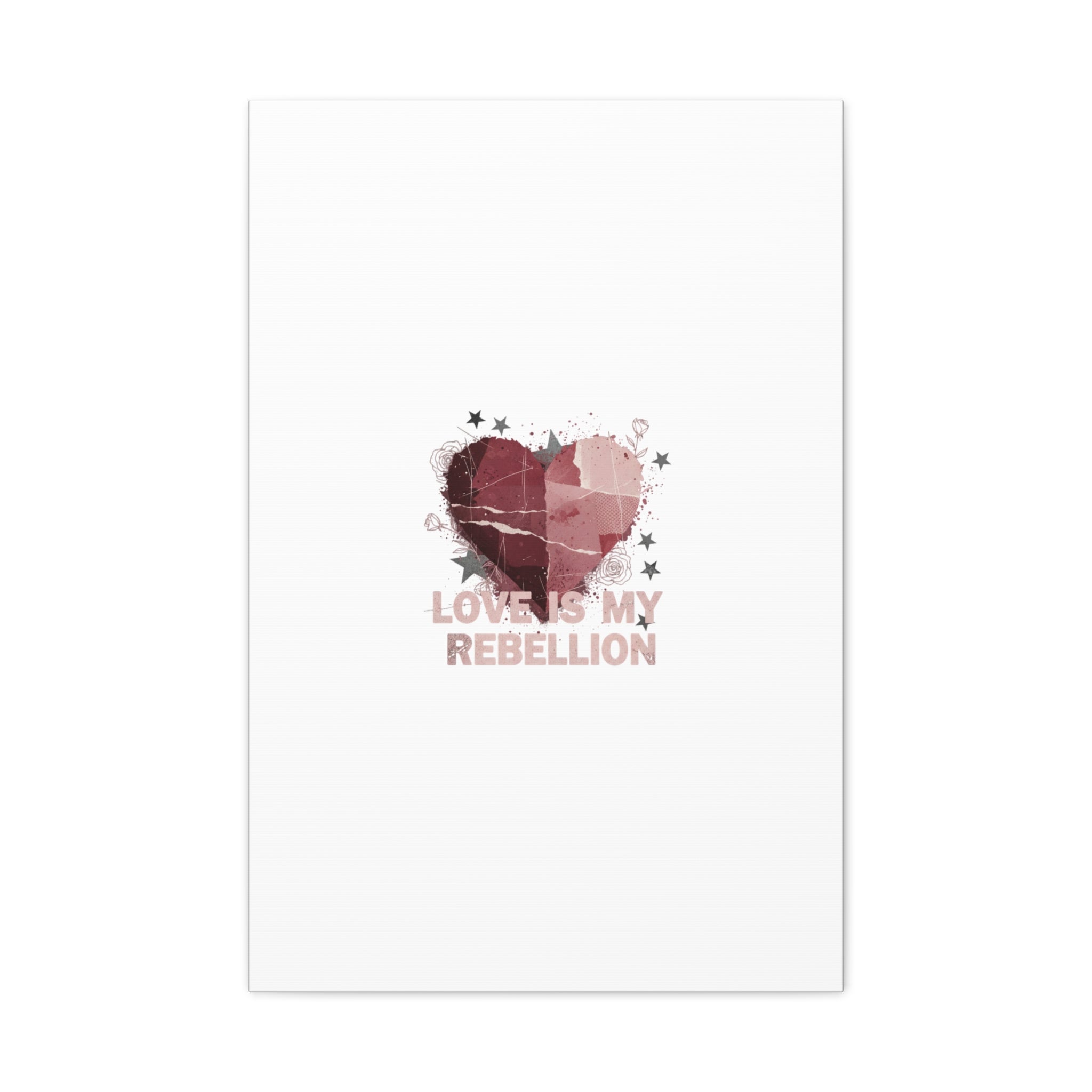 Love Is My Rebellion Canvas | Soft Grunge Hearts, Distressed Valentine Collage