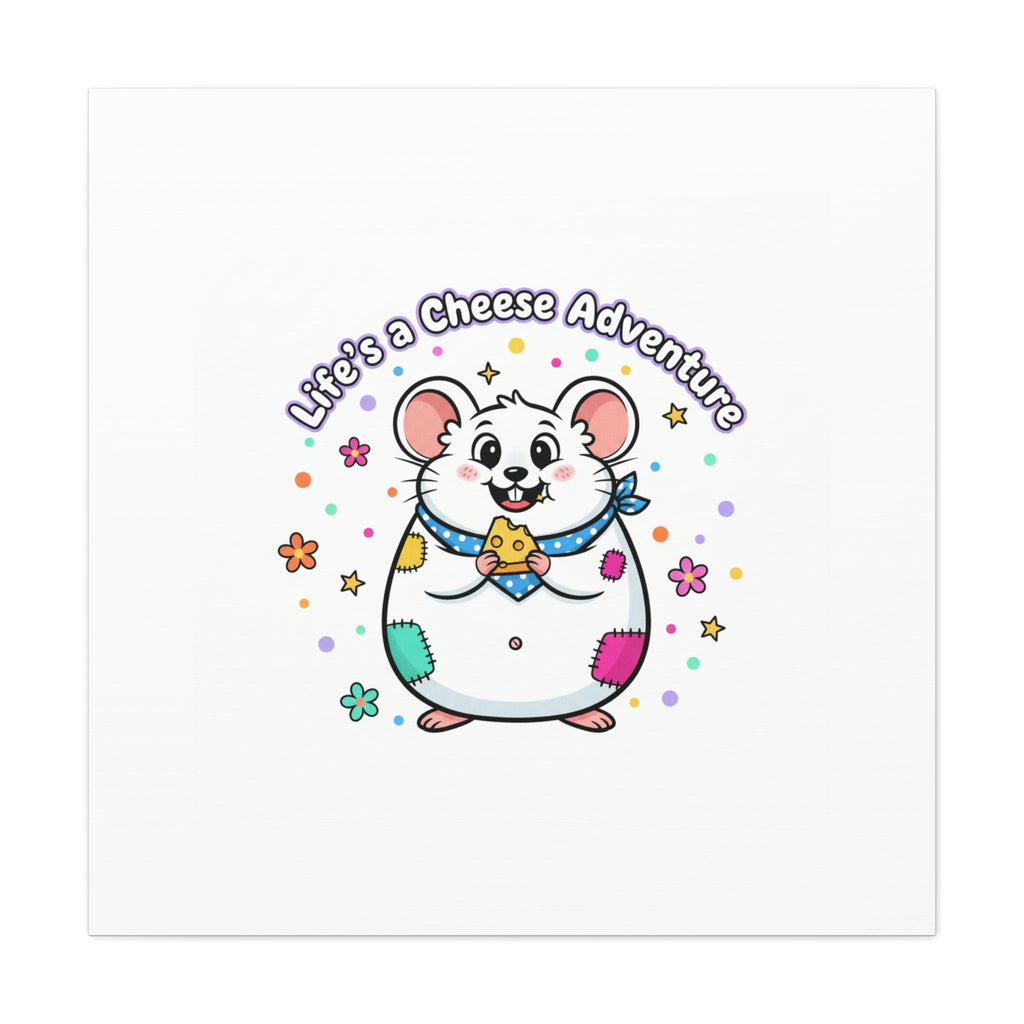 Life's a Cheese Adventure Canvas | Rodent-Core rat art print