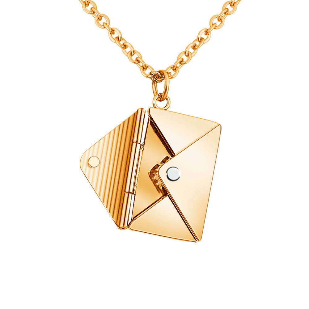 SORI STYLE Envelope Locket Necklace - Personalized Love Letter Jewelry — main product shot