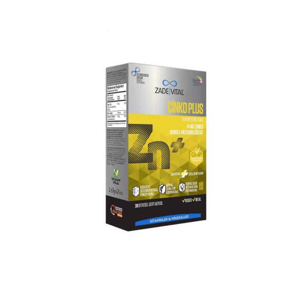 Zade Vital Çinko Plus 30 Capsules - Zinc, Copper & Selenium Supplement for Immune System Support