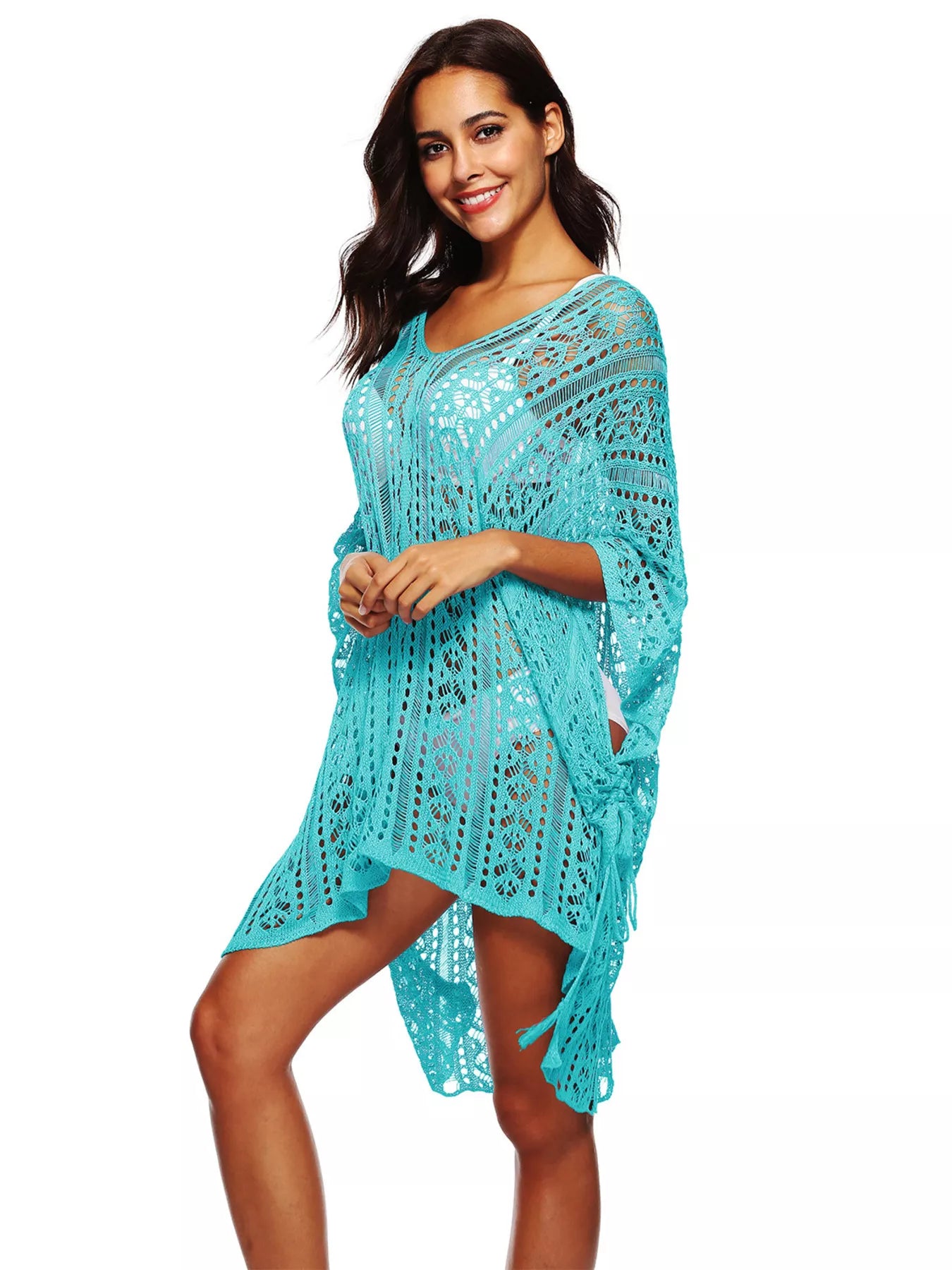 Crochet Knit V-Neck Cover-Up