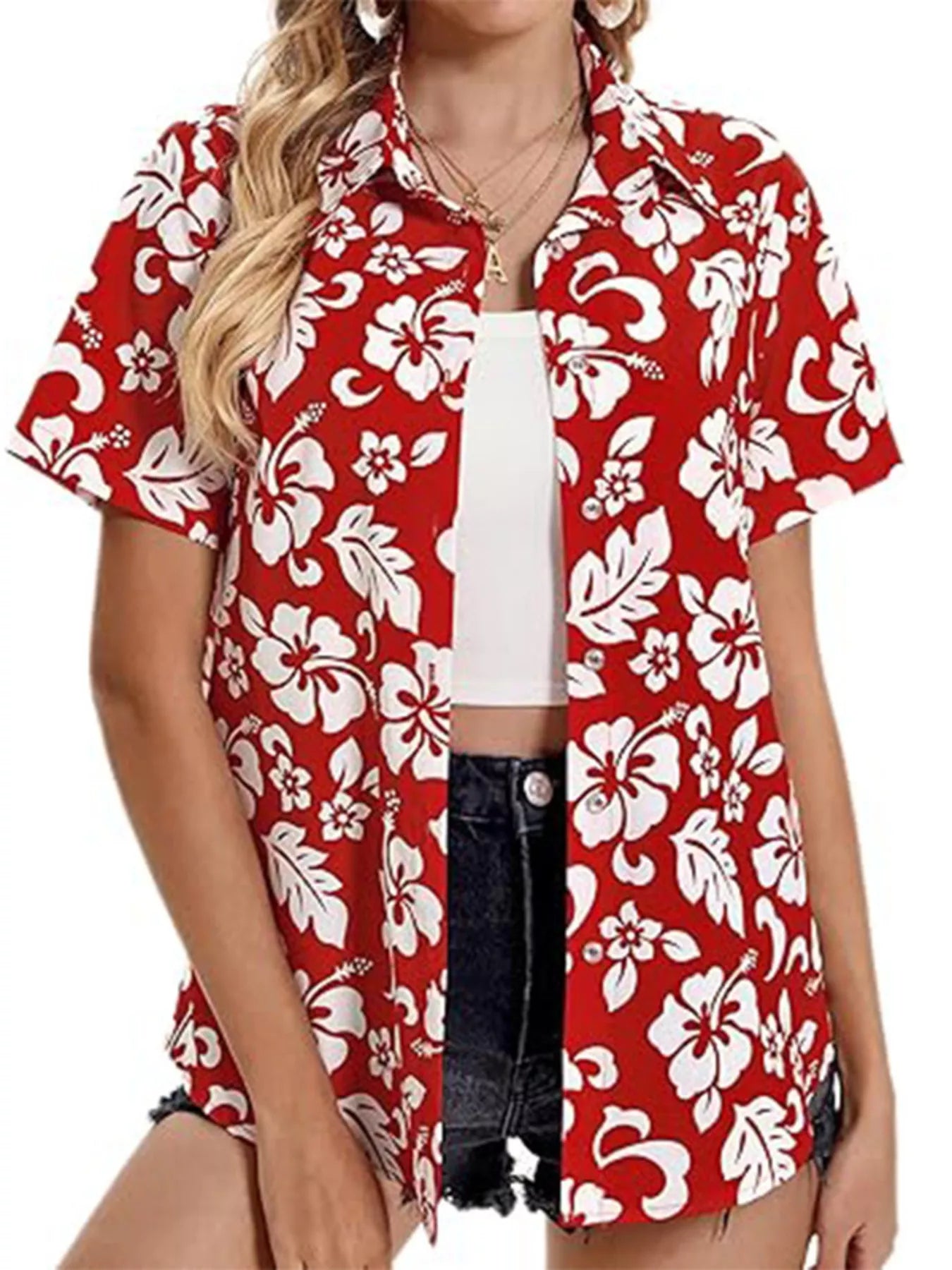 Plant Print Short Sleeve Shirt