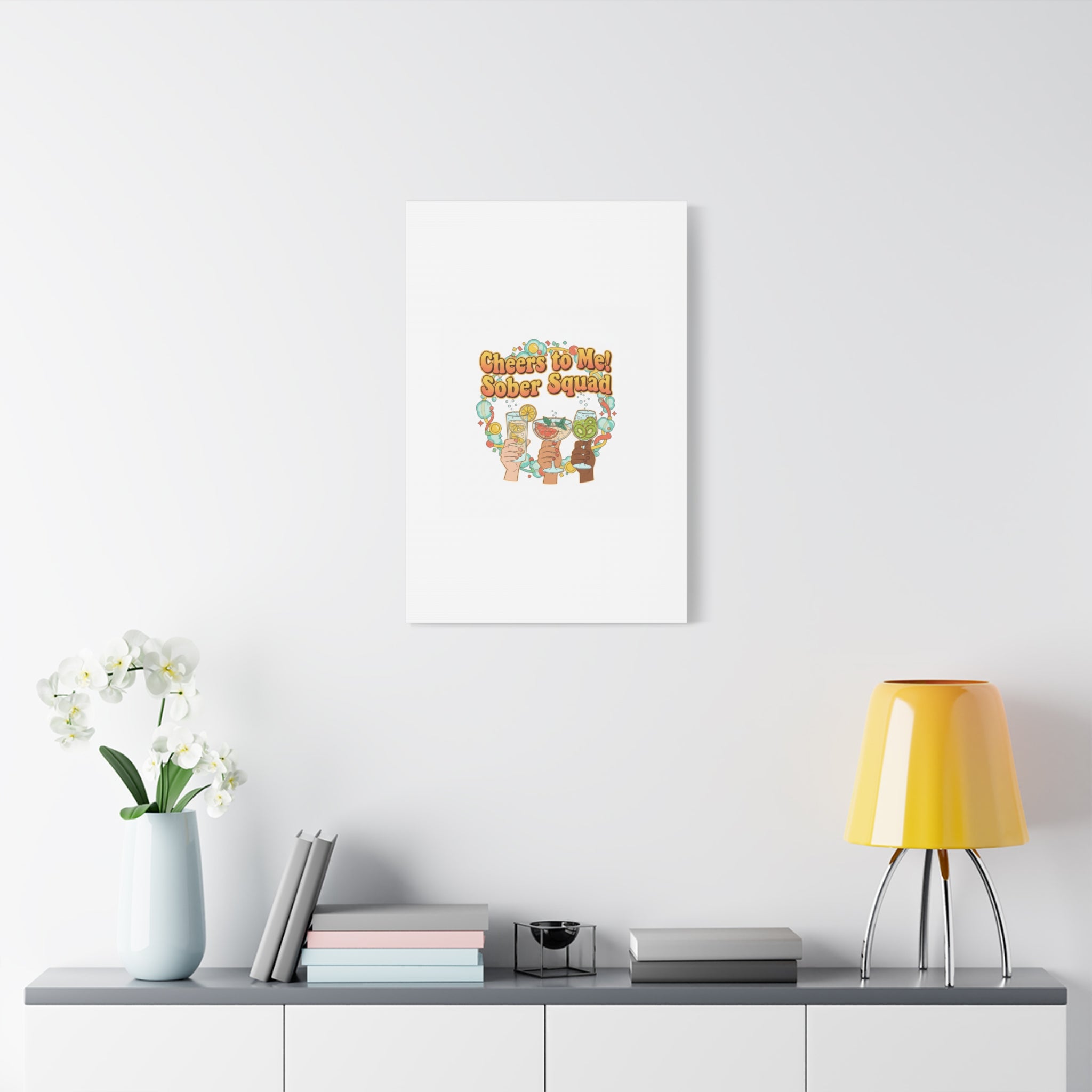 Cheers to Me Sober Squad Canvas | Dry January Mocktail Art