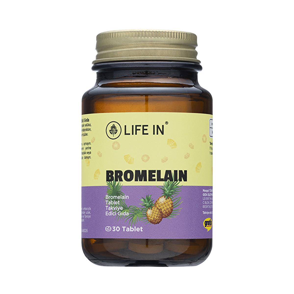 Life In Bromealin - Bromelain Supplement for Digestive Health, 30 Tablets