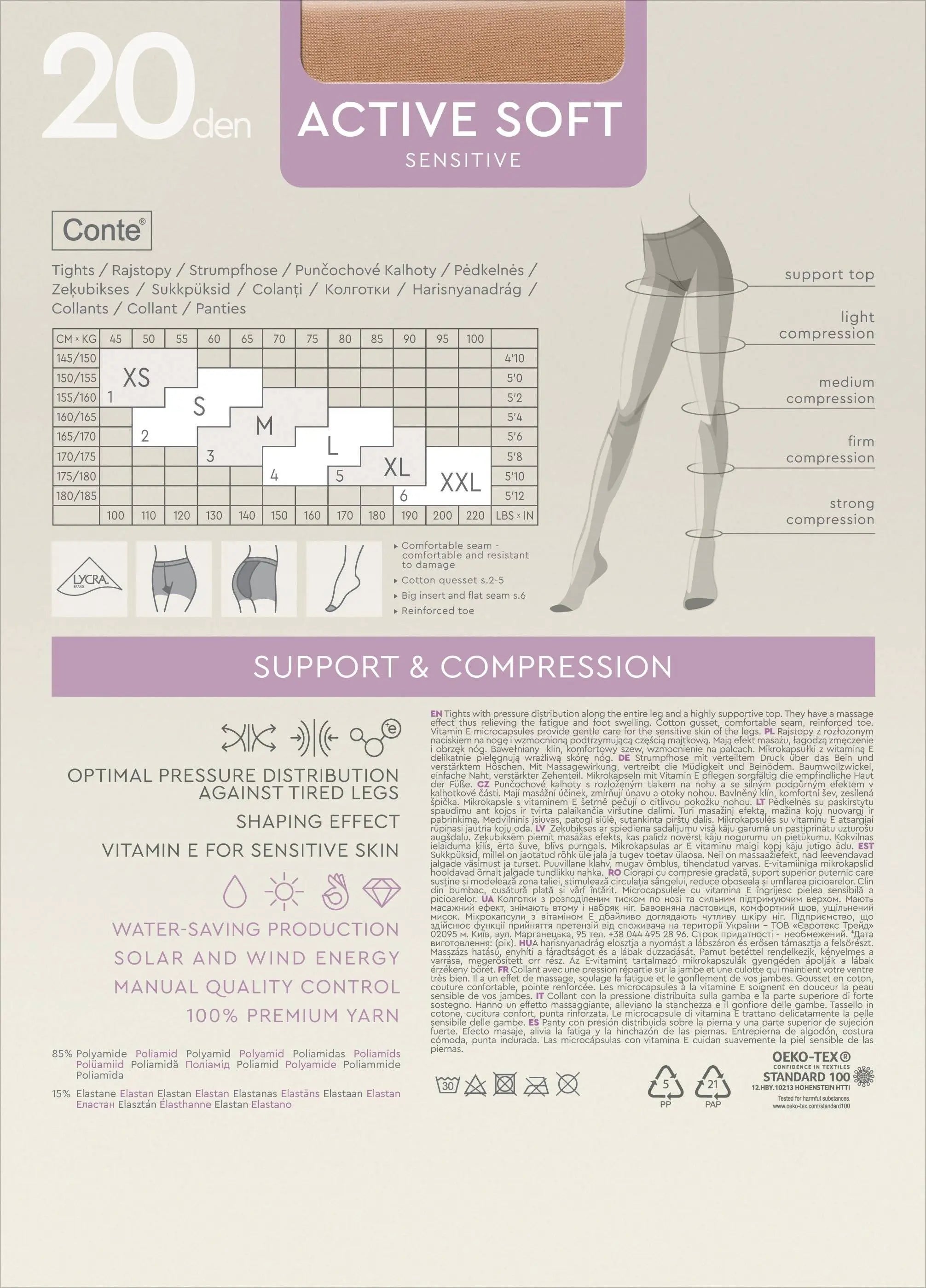 TheRanok.com Tights Conte Active Soft 20 Den - Shaping Support with Vitamin E — alternative angle