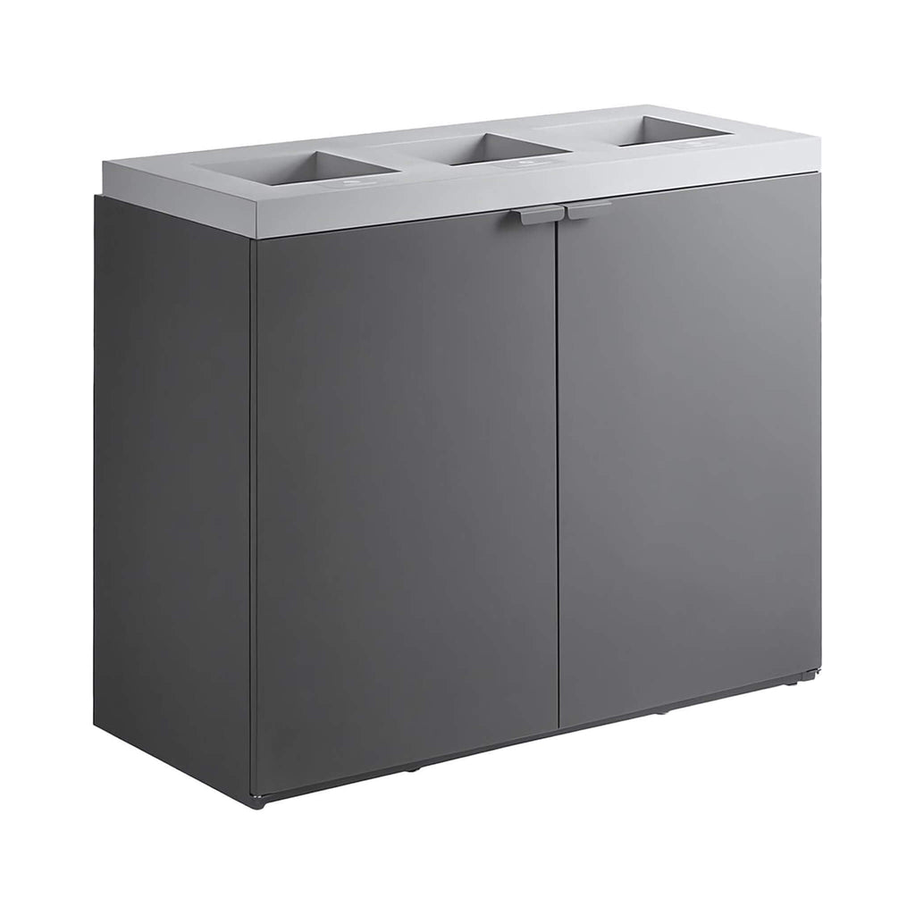 86-Gallon Heavy-Duty Commercial Steel Three-Stream Trash Can Cabinet (SAK80591) – SAKSBY WHOLESALE