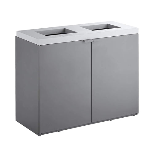 86-Gallon Heavy-Duty Commercial Steel Two-Stream Trash Can Cabinet (SAK74623) – SAKSBY WHOLESALE
