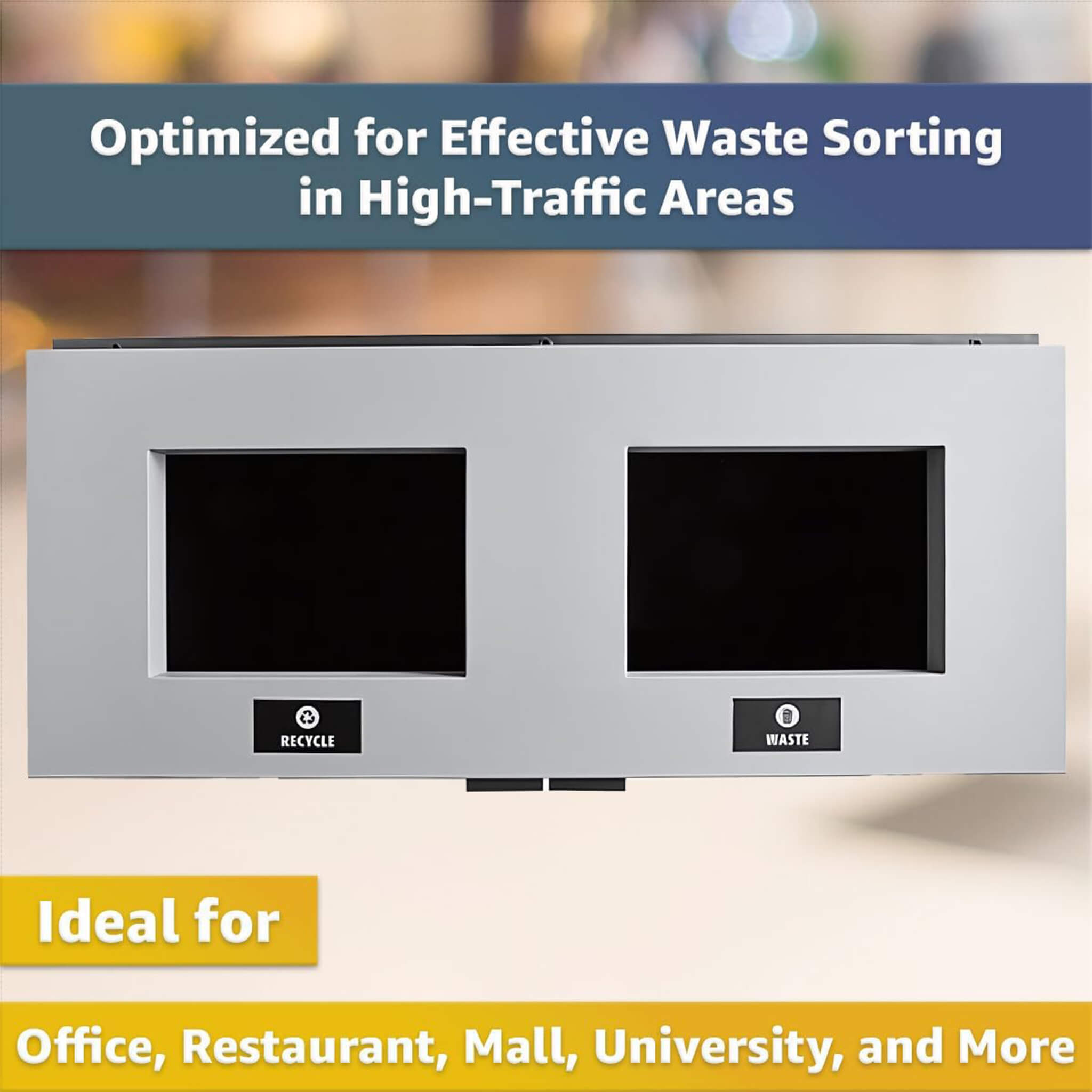 86-Gallon Heavy-Duty Commercial Steel Two-Stream Trash Can Cabinet (SAK74623) – SAKSBY WHOLESALE, view 4