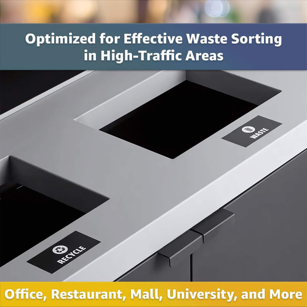 86-Gallon Heavy-Duty Commercial Steel Two-Stream Trash Can Cabinet With Panel (SAK73108) – SAKSBY WHOLESALE, view 3
