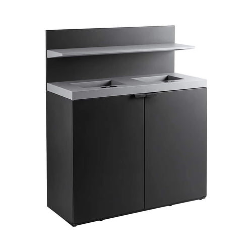 86-Gallon Heavy-Duty Commercial Steel Two-Stream Trash Can Cabinet With Tray Holder (SAK45079) – SAKSBY WHOLESALE