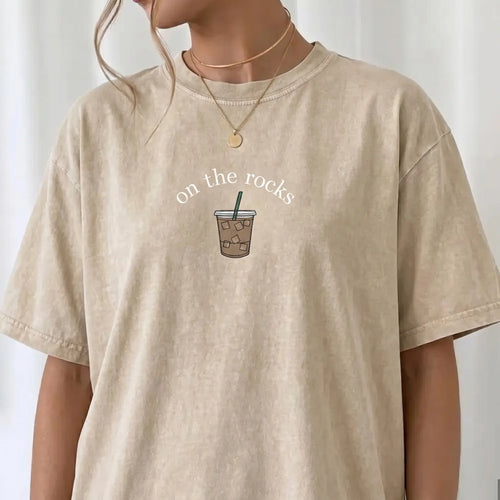 Washed Cotton Coffee T-Shirt – Vintage Graphic Caffeine Tee, Retro Lightweight Coffee Lover Shirt, Distressed Aesthetic Barista Streetwear
