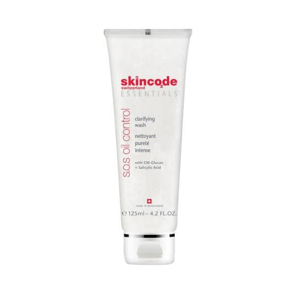 Skincode SOS Oil Control Clarifying Wash 125ml - Gentle Facial Cleanser with Salicylic Acid for Acne Control