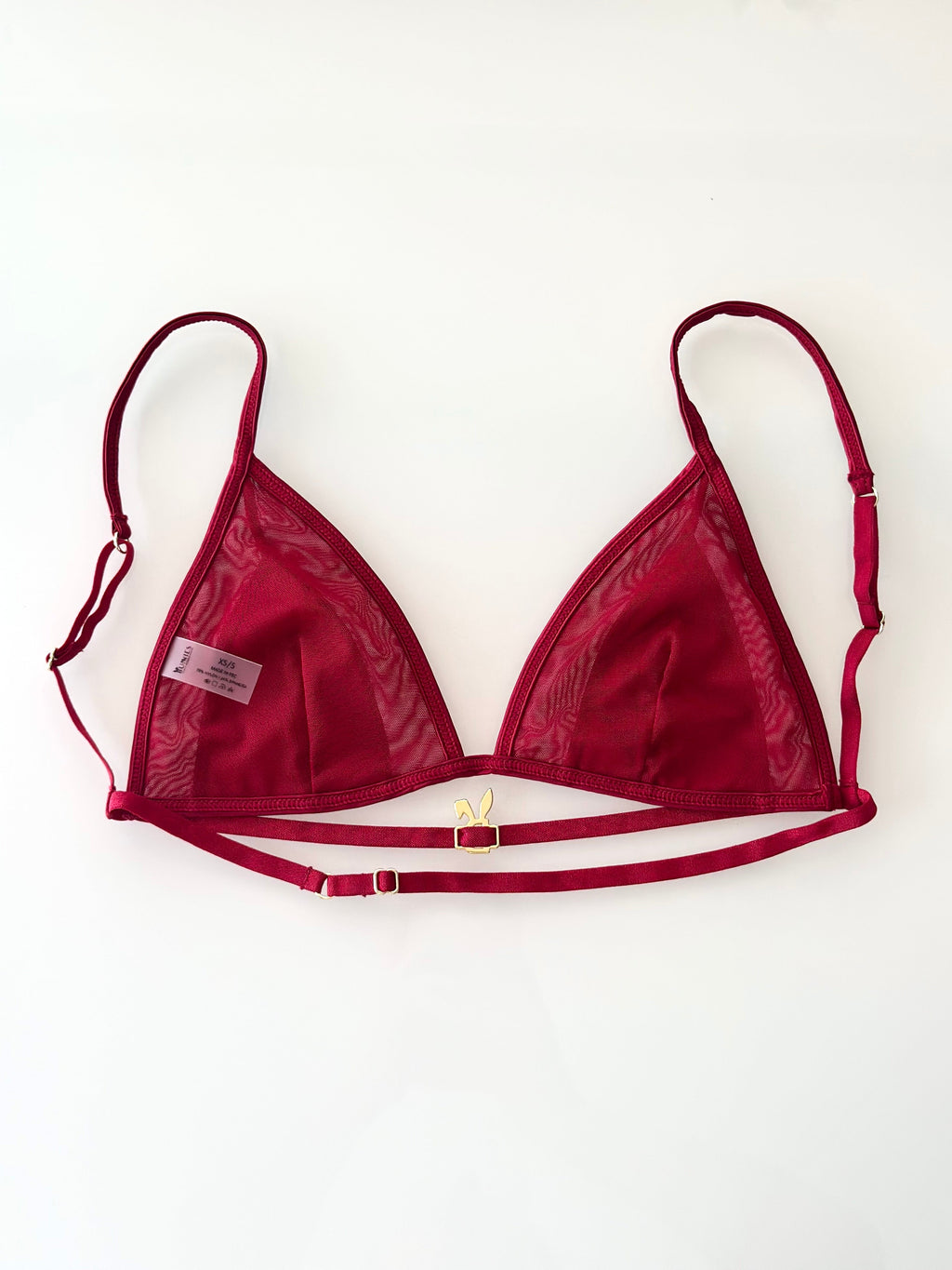 BUNNIES ROOM LINGERIE SET IN RED WINE — packaging or label