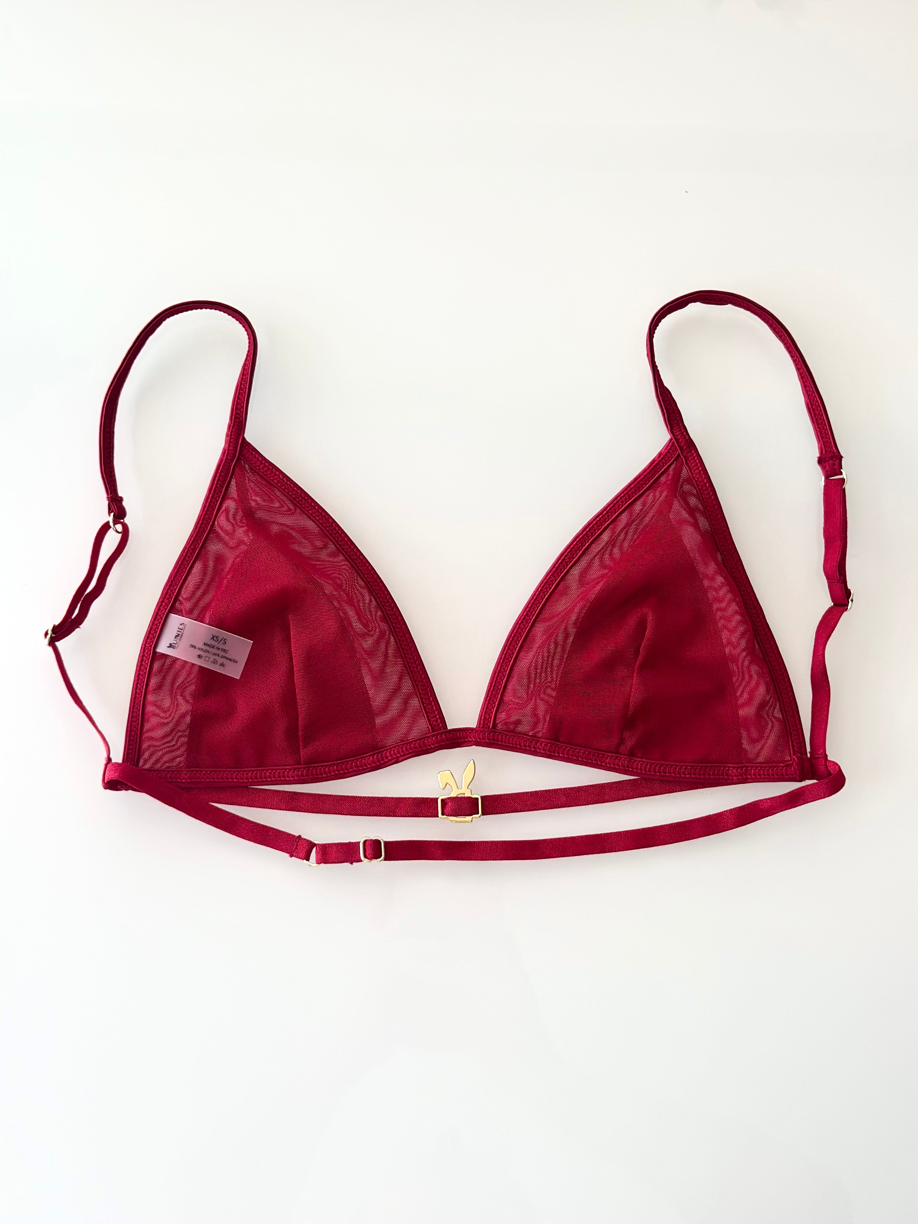 BUNNIES ROOM LINGERIE SET IN RED WINE — packaging or label