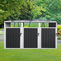 87-Inch Extra Large Heavy-Duty Outdoor Metal Garbage Bin Shed For 3 Trash Cans (SAK34981) – SAKSBY WHOLESALE