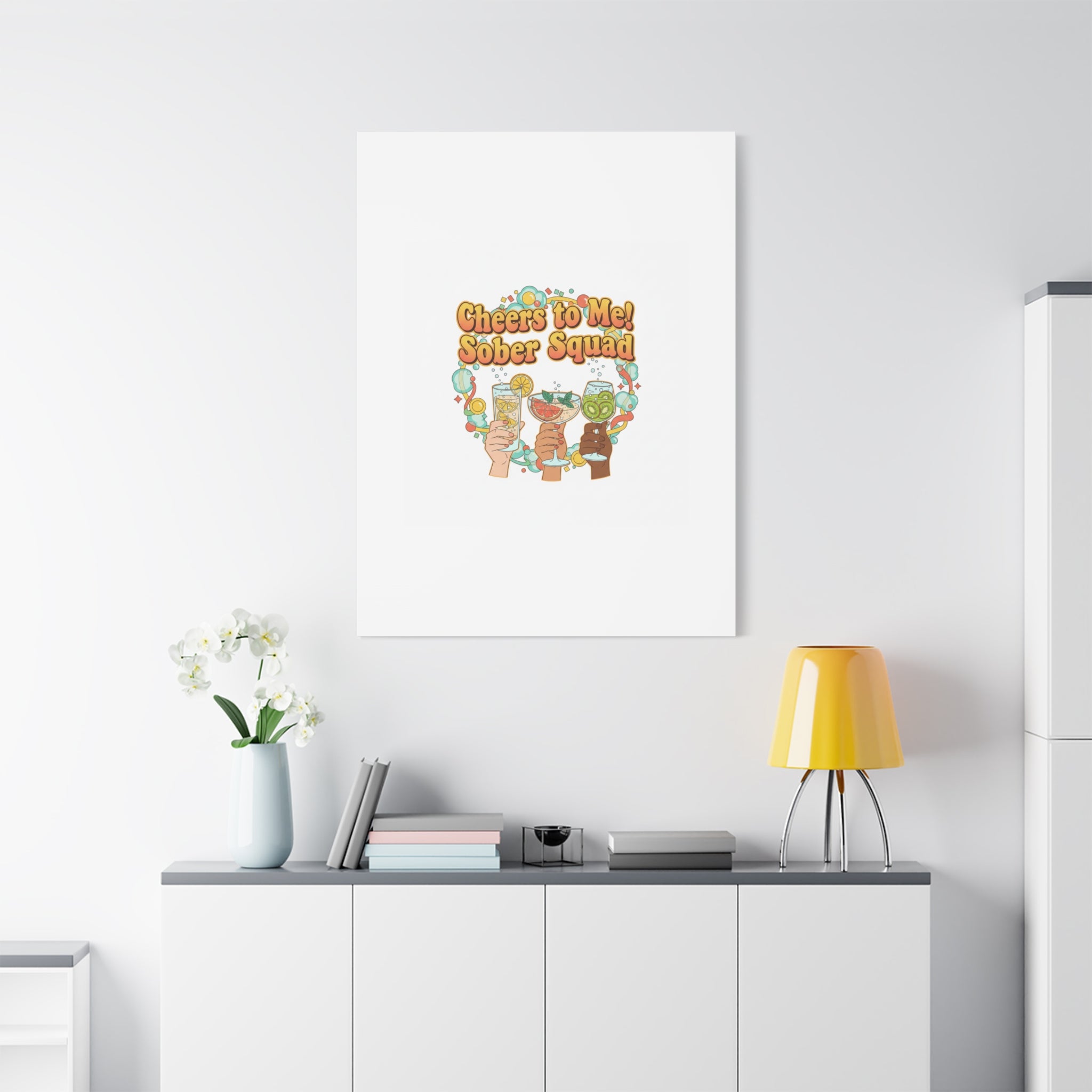 Cheers to Me Sober Squad Canvas | Dry January Mocktail Art