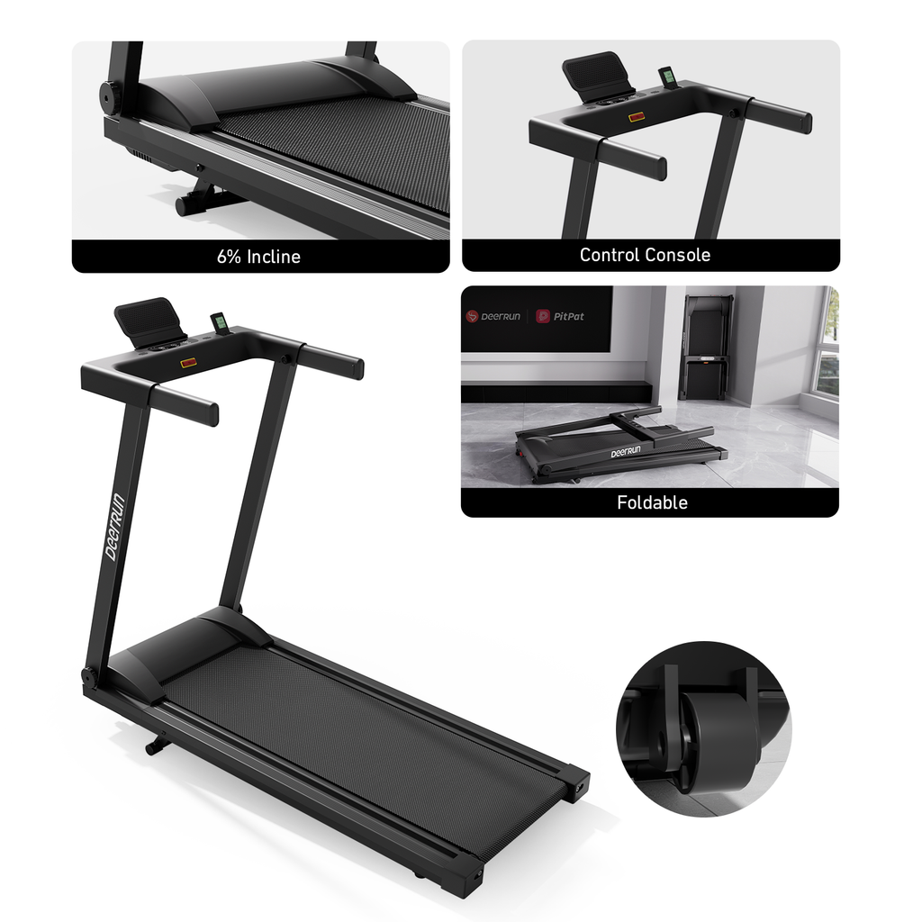 DeerRun All-New 2026 A1 Pro Move+ Smart Foldable Treadmill with 6% Incline & NFC | 350 lbs, 10 mph, Black – DeerRun®, view 9