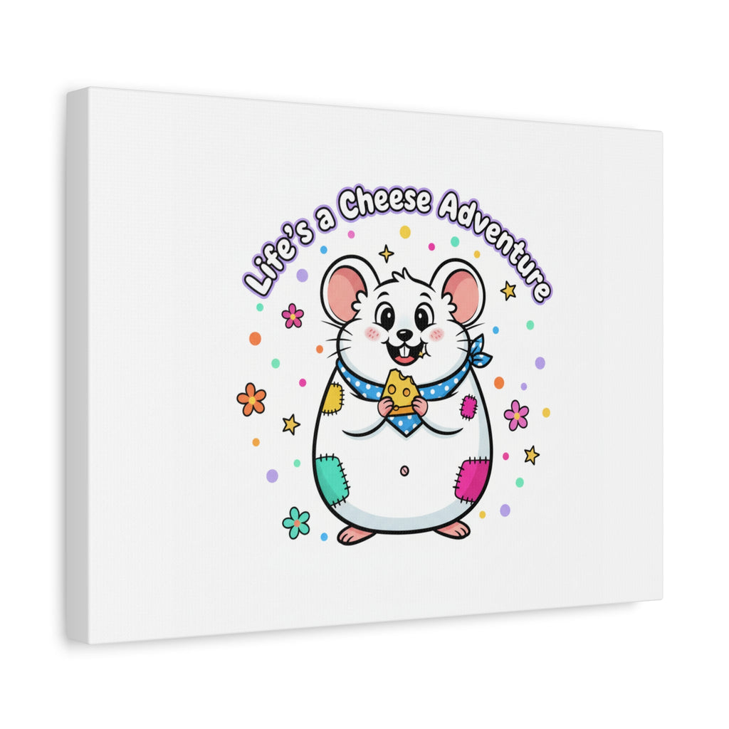 Life's a Cheese Adventure Canvas | Rodent-Core rat art print