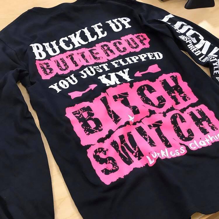 Luckless Outfitters Buckle Up Buttercup Long Sleeve — side view