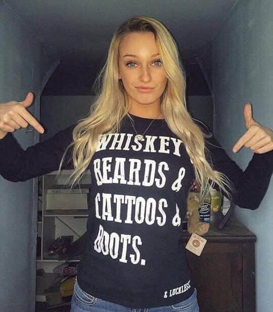 Luckless Outfitters Whiskey And Beards Long Sleeve — alternative angle