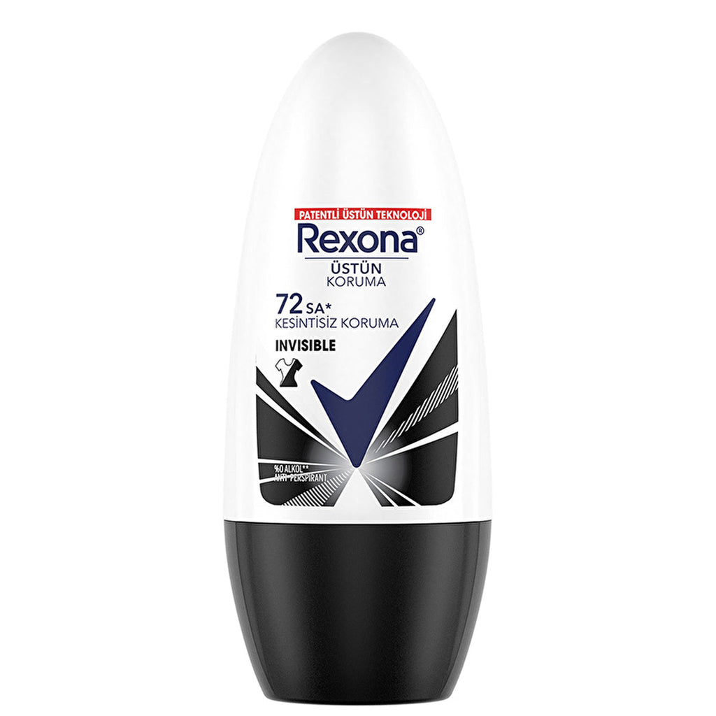 Rexona Invisible Black & White Women Roll-On Deodorant 50ml | 72 Hour Protection