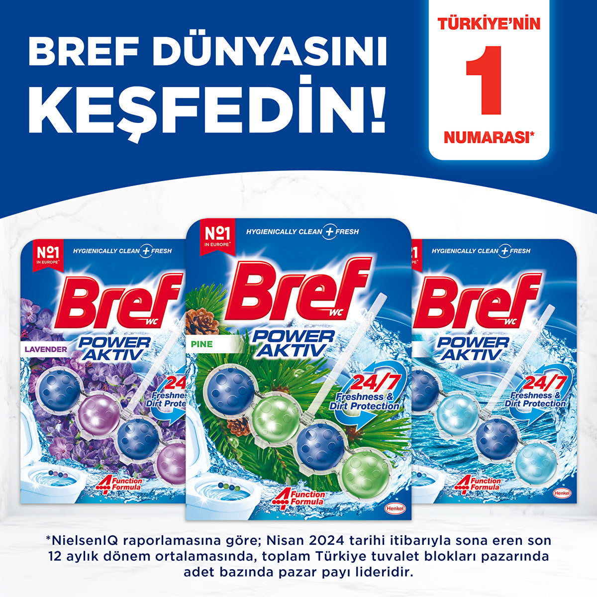 Bref Toilet Block Duopack Pine - Effective Cleaning | 2 Pack