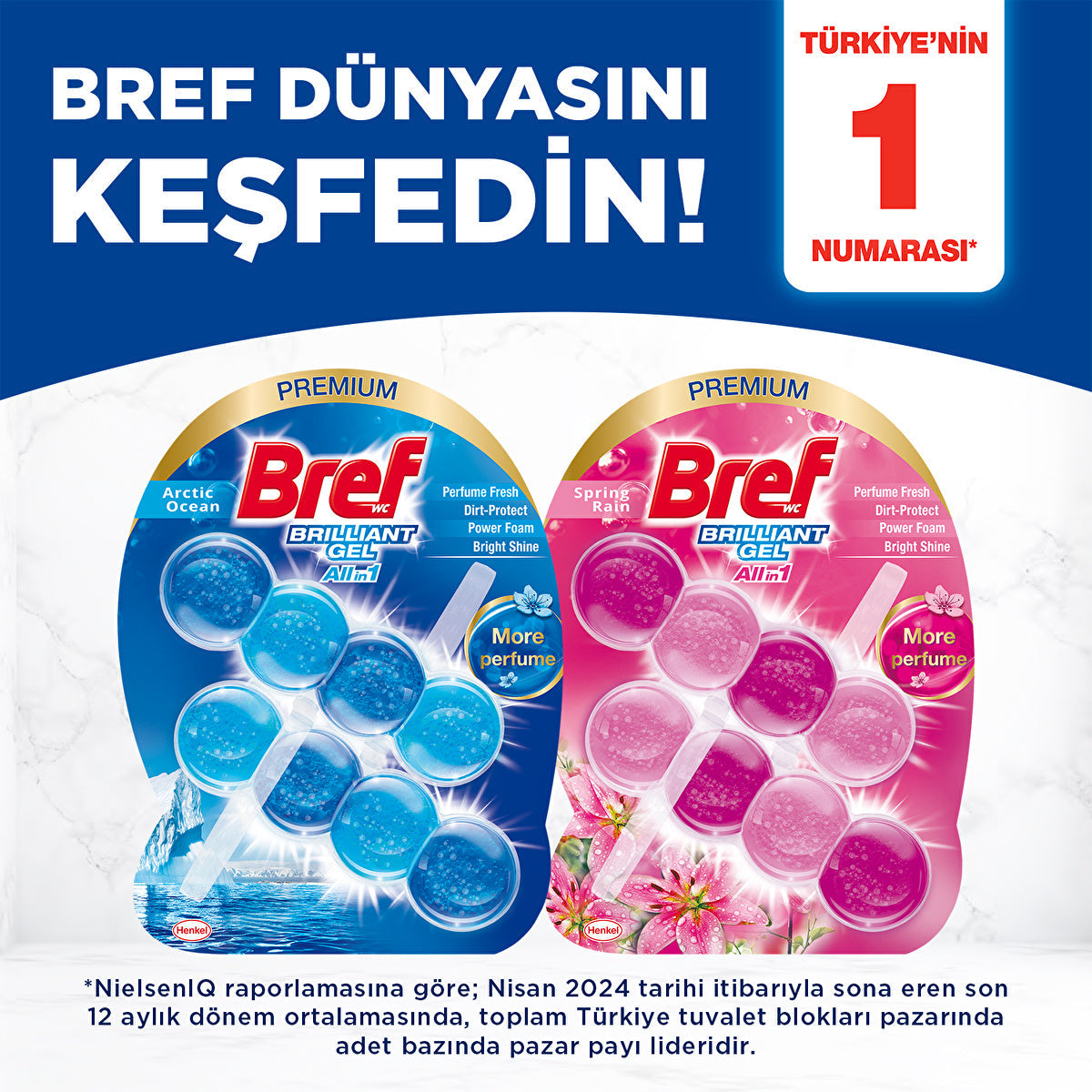 Bref Brilliant Gel Duopack Toilet Bowl Cleaner - Ocean | 2-Pack