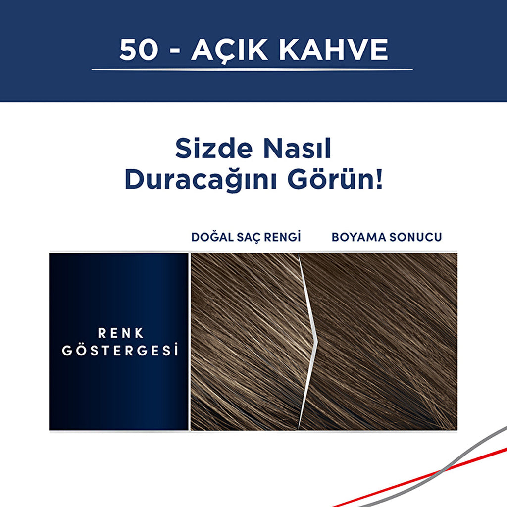 Men Perfect Hair Color 50 Light Brown - Quick Application | Natural Look