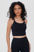 KIMITH BRAND I Am Confident Black Cropped Tank — main product shot